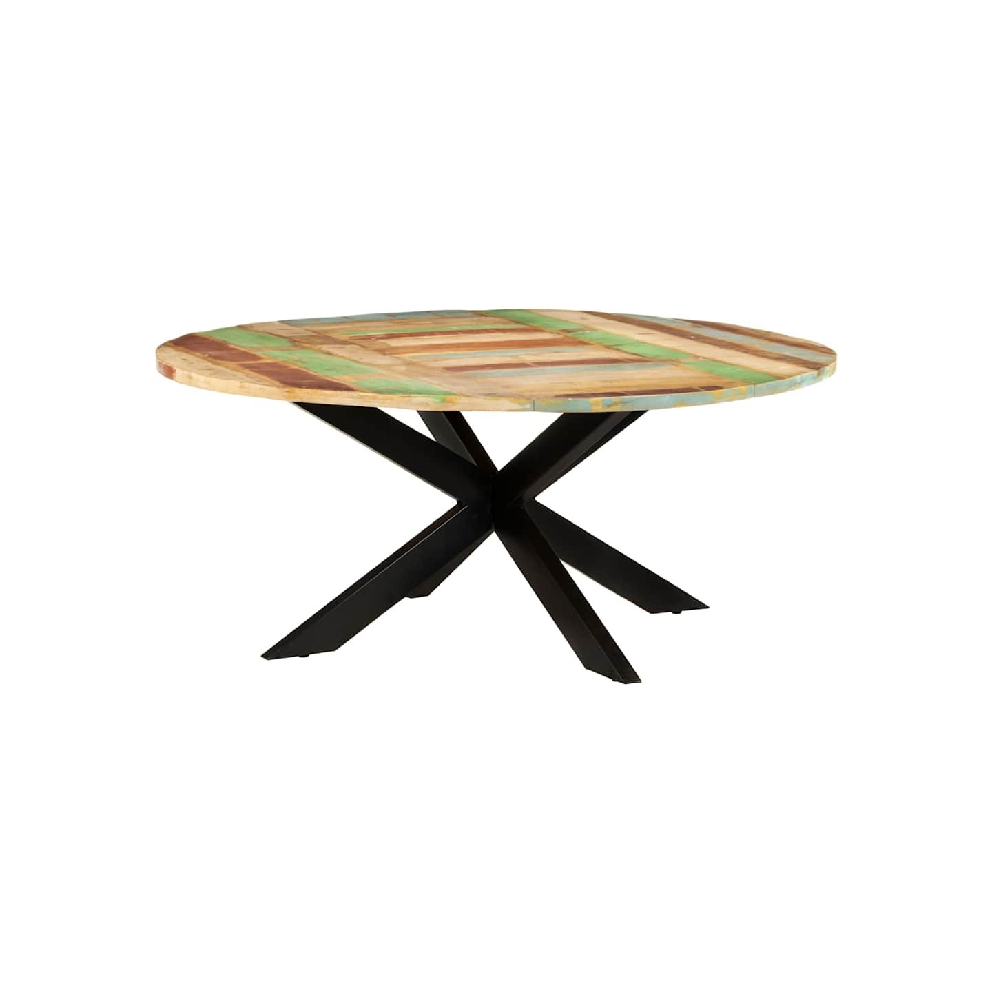 Table à manger ronde 175x75 cm Bois de récupération massif