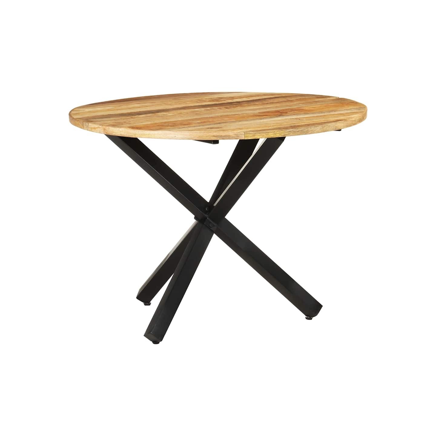 Table à dîner ronde 100x100x75 cm Bois de manguier brut