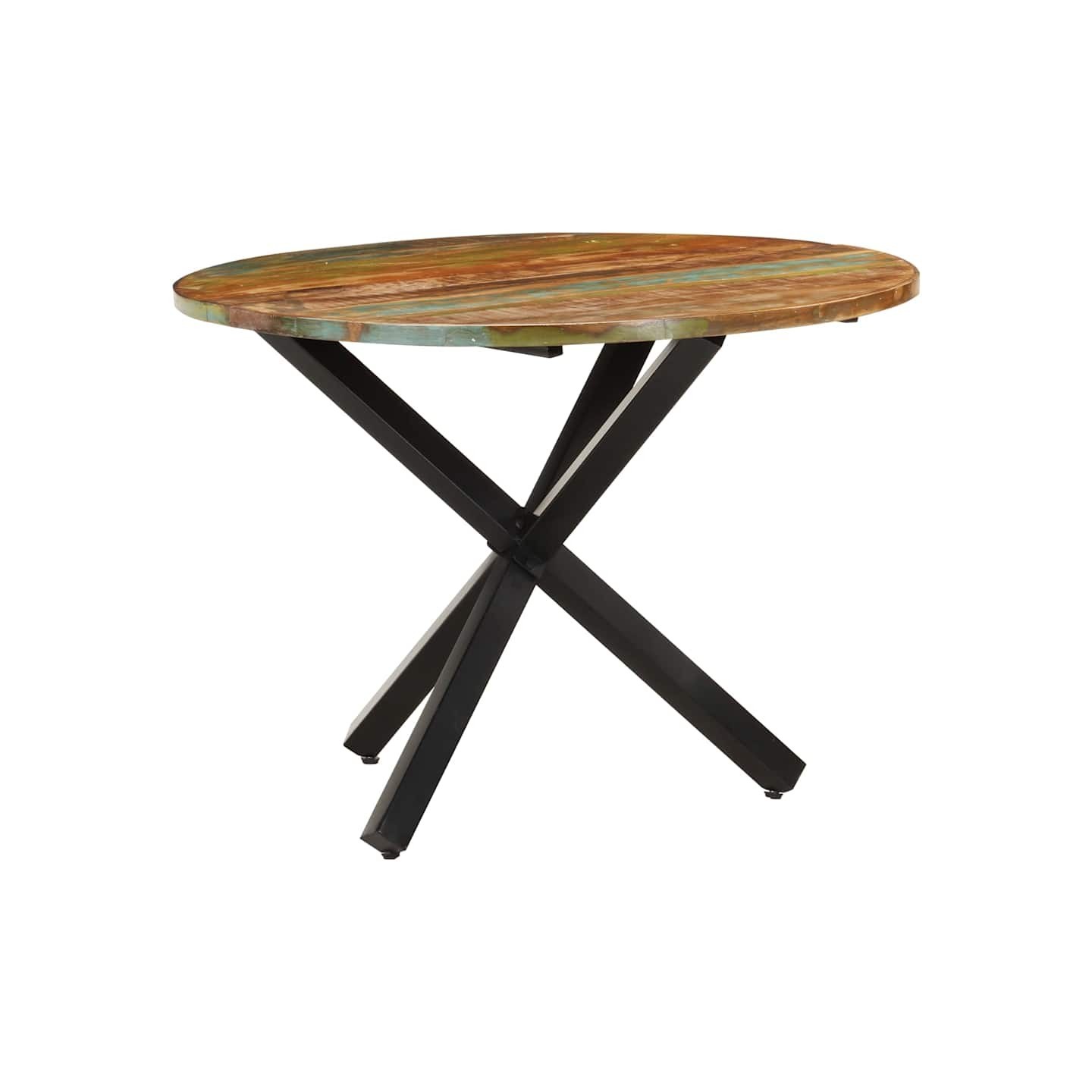 Table à dîner ronde 100x100x75 cm Bois de récupération massif