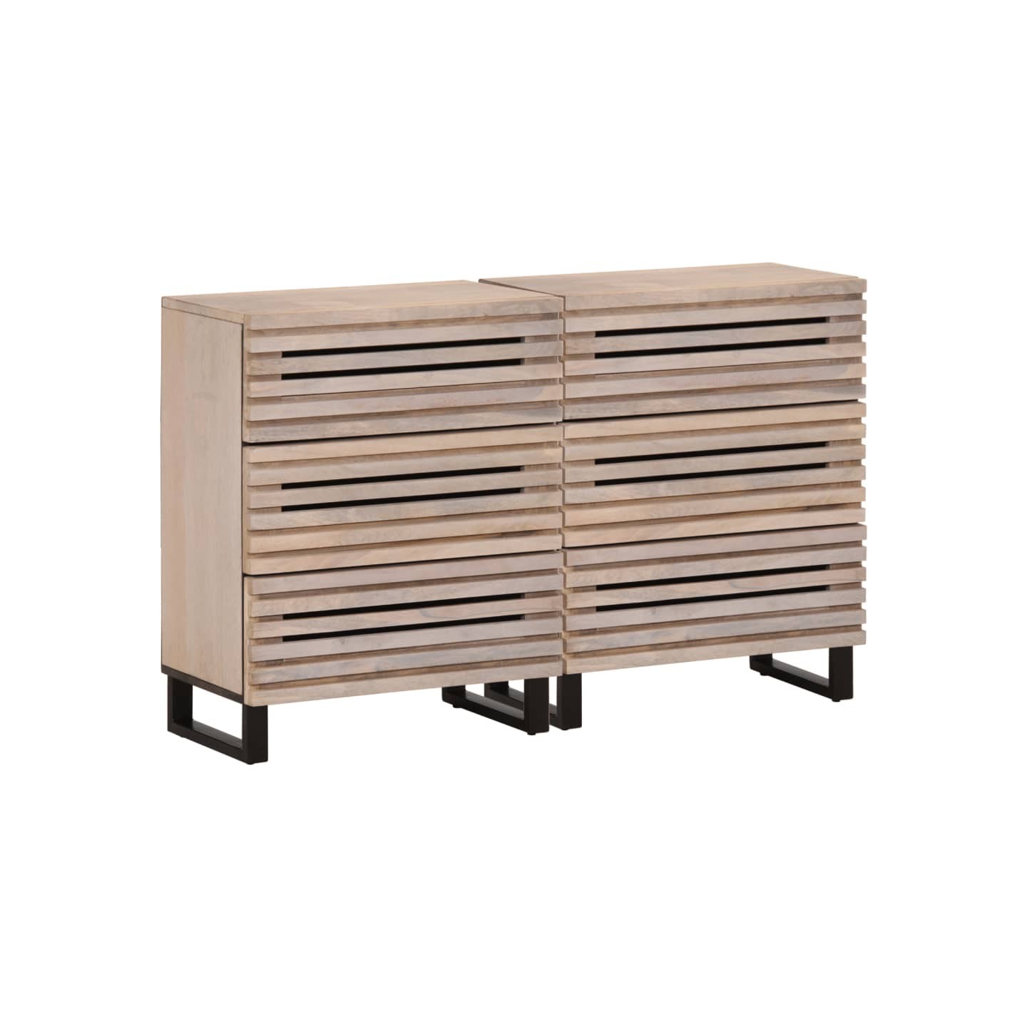 Buffets 2 pcs 60x34x75 cm bois massif de manguier