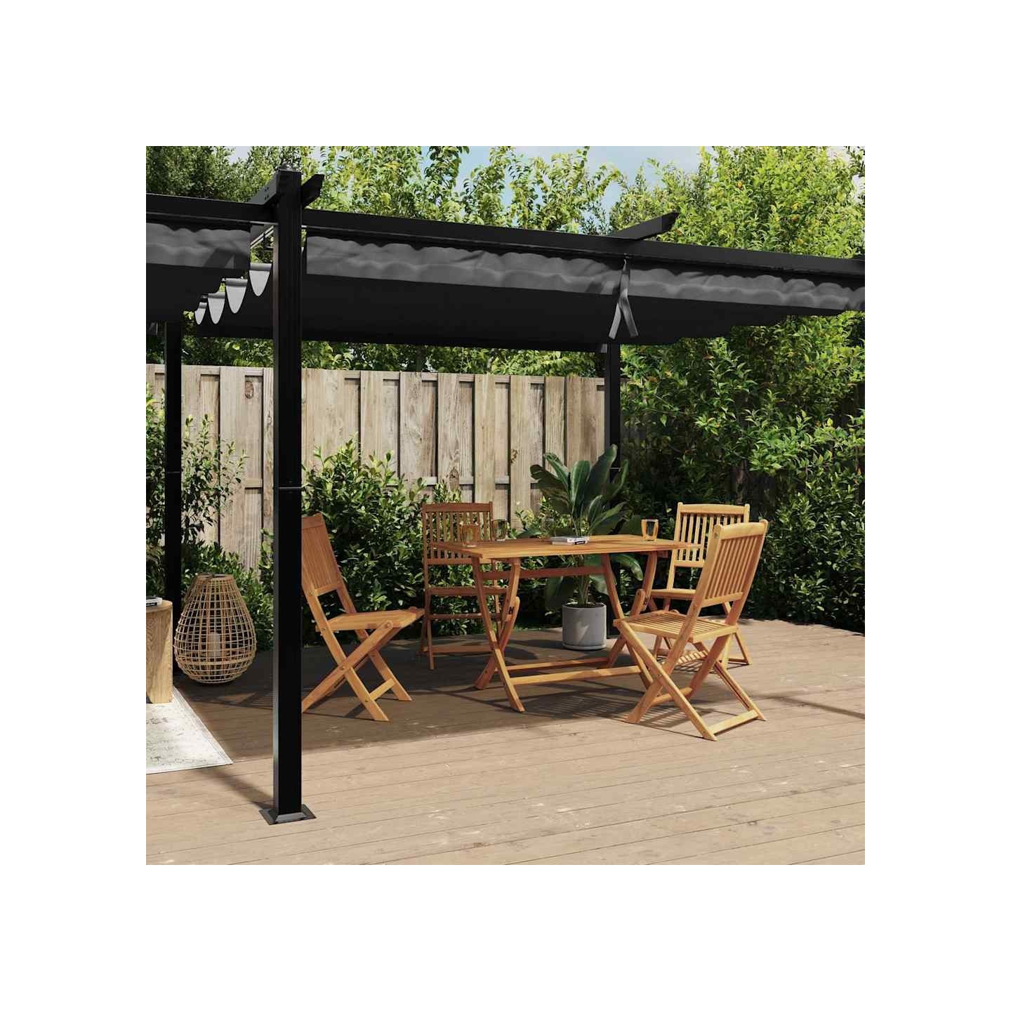 Tonnelle avec toit rétractable anthracite 3x6 m aluminium