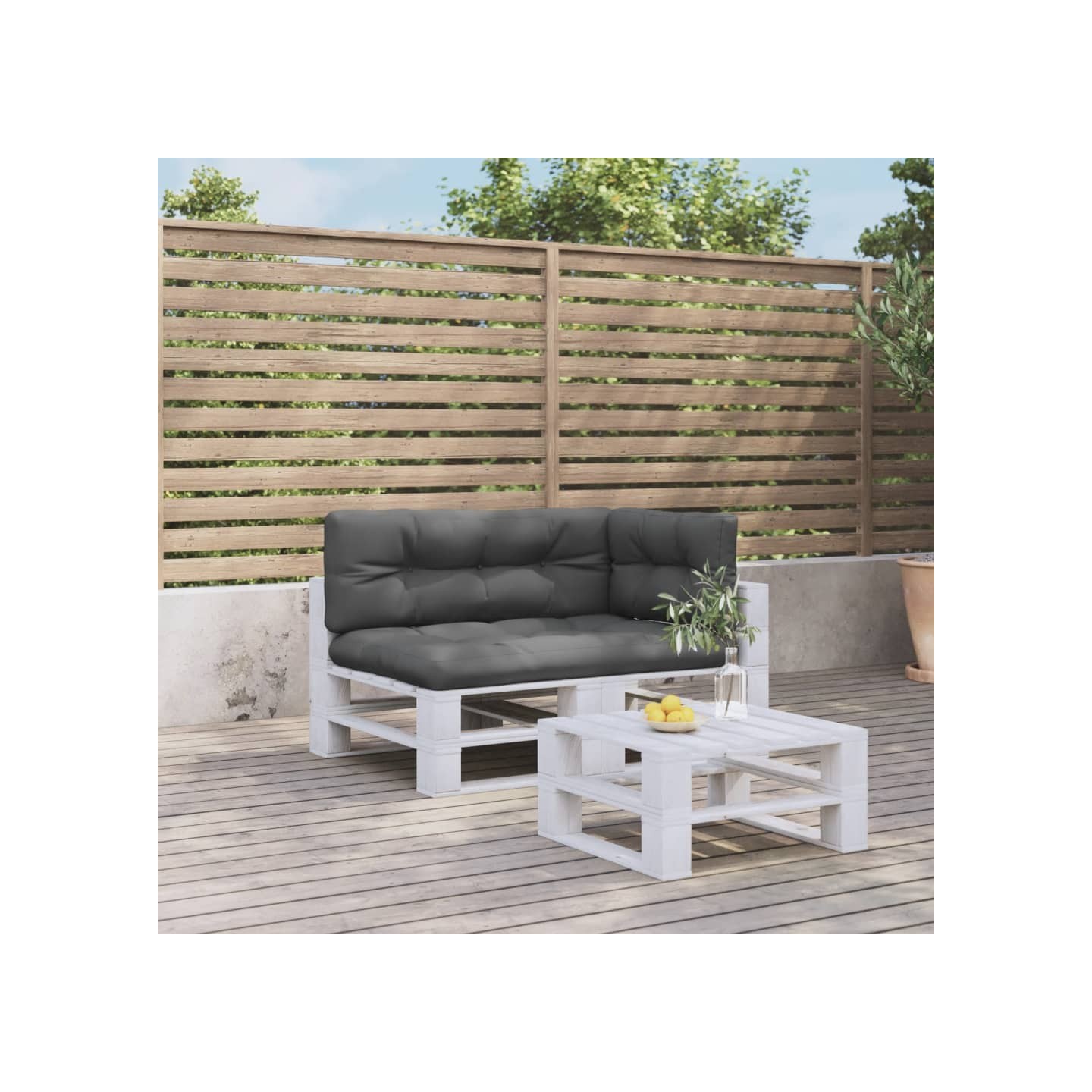 Coussins de palette lot de 3 anthracite tissu