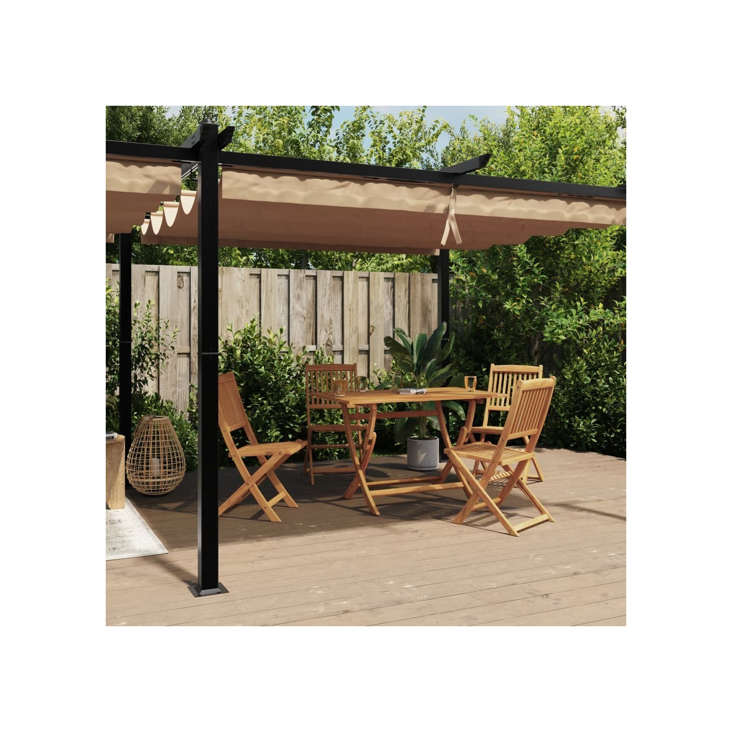 Tonnelle de jardin avec toit rétractable taupe 3x6 m aluminium