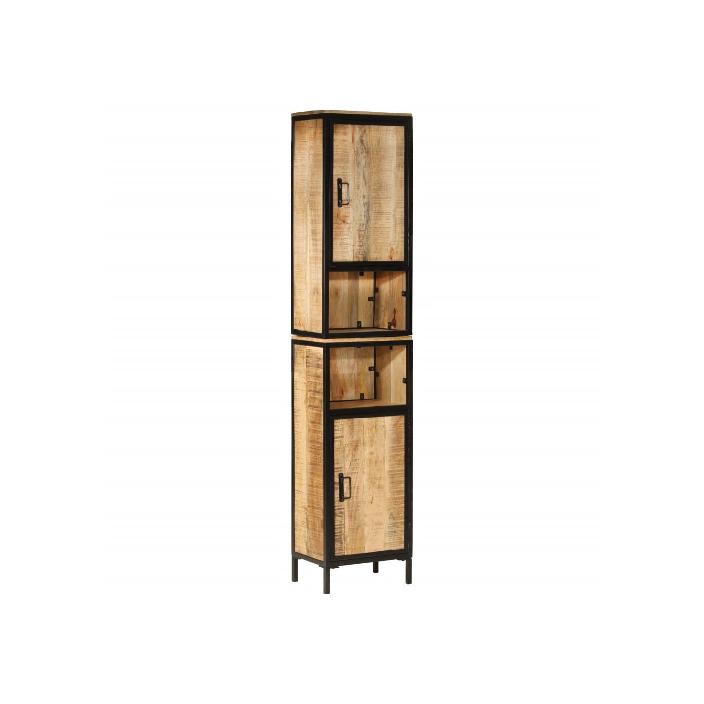 Armoire de salle de bain 40x27x180 cm fer et bois de manguier