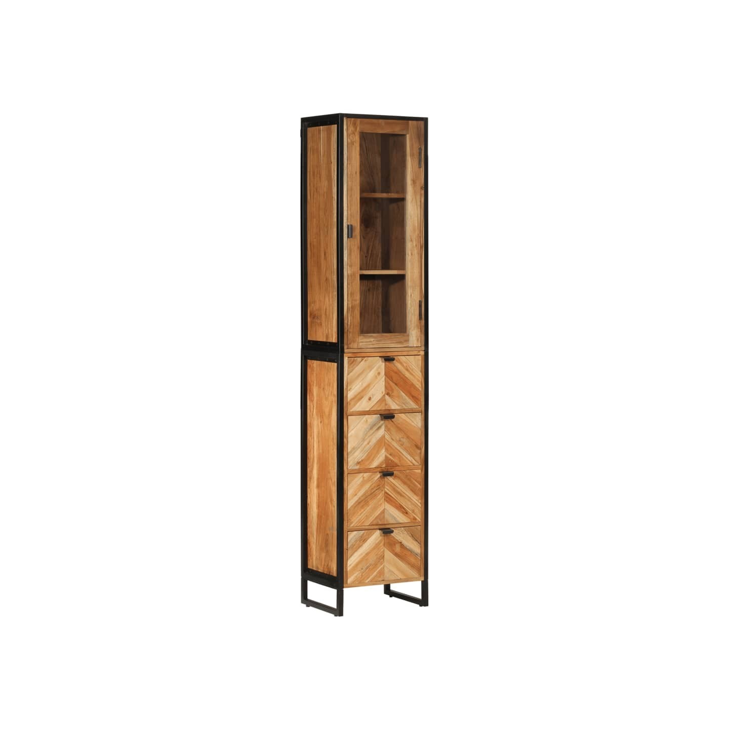 Armoire de salle de bain 40x27x190 cm bois massif d'acacia