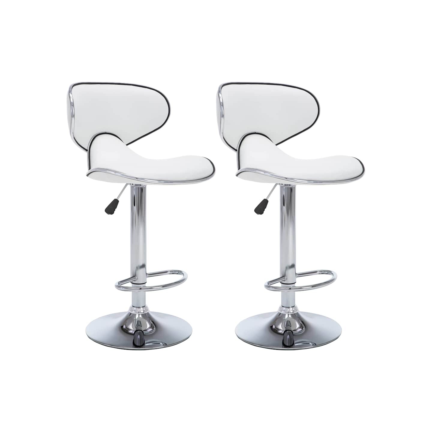 Tabourets de bar 2 pcs blanc similicuir
