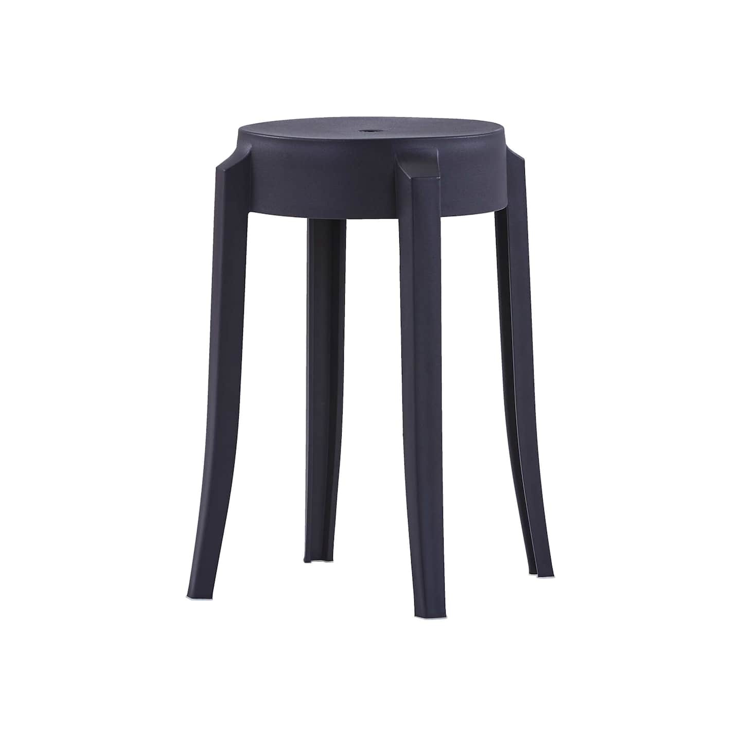 Tabourets empilables lot de 4 noir plastique