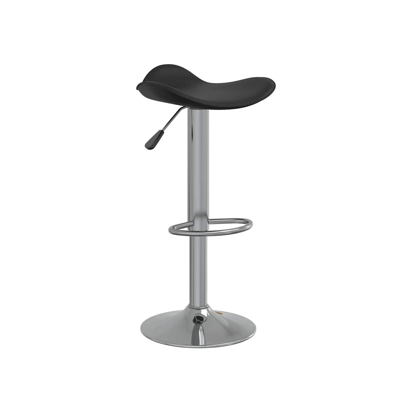 Tabouret de bar Noir Acier chromé et cuir artificiel