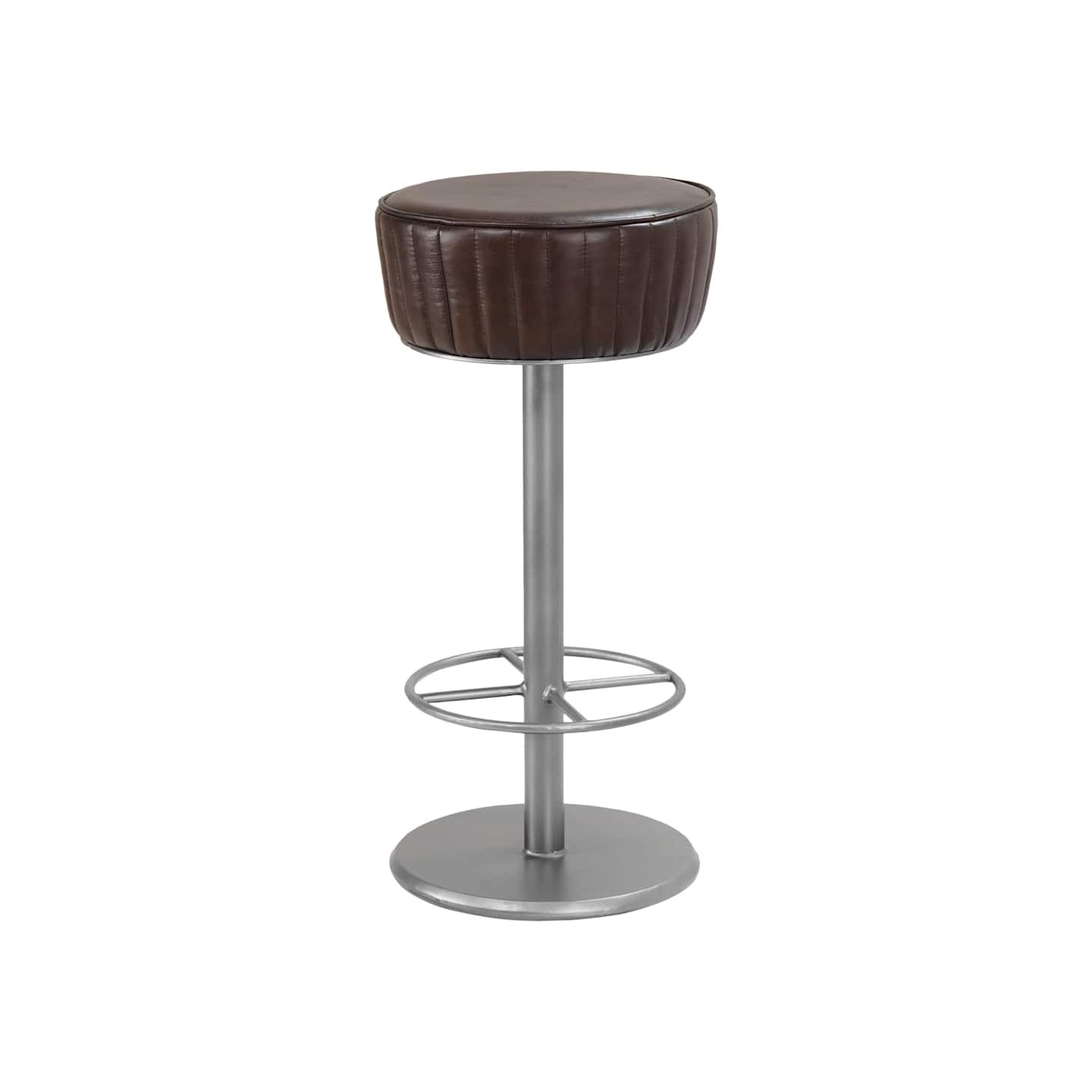 Tabouret de bar Marron Cuir véritable
