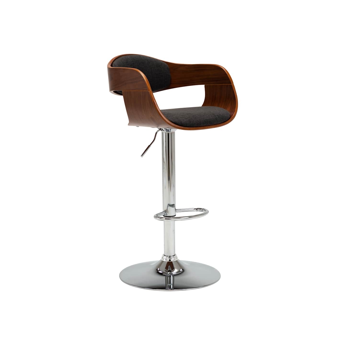Tabouret de bar Gris Bois courbé et tissu