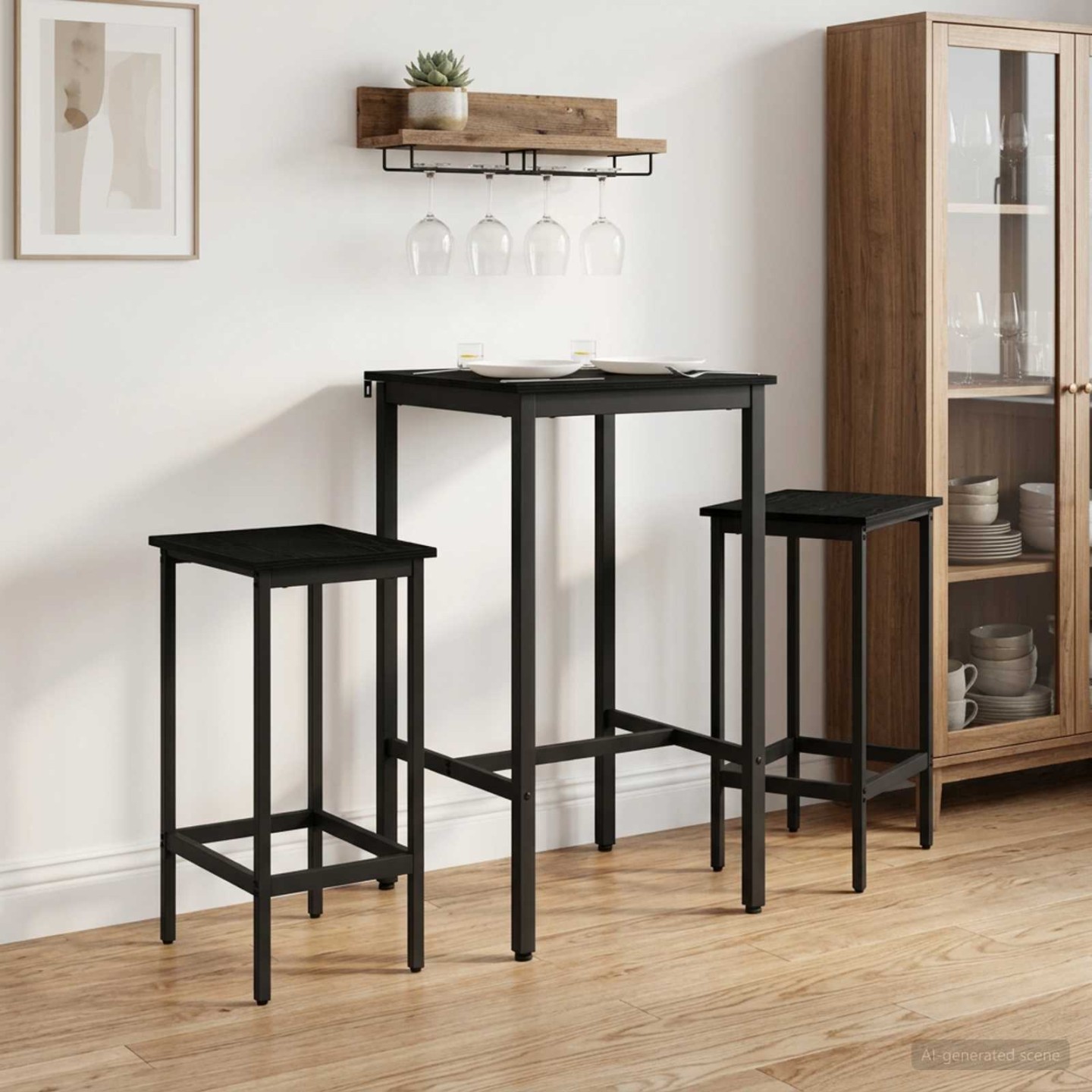 Tabouret de bar 2 pc Chêne noir 40 x 32 x 64 cm