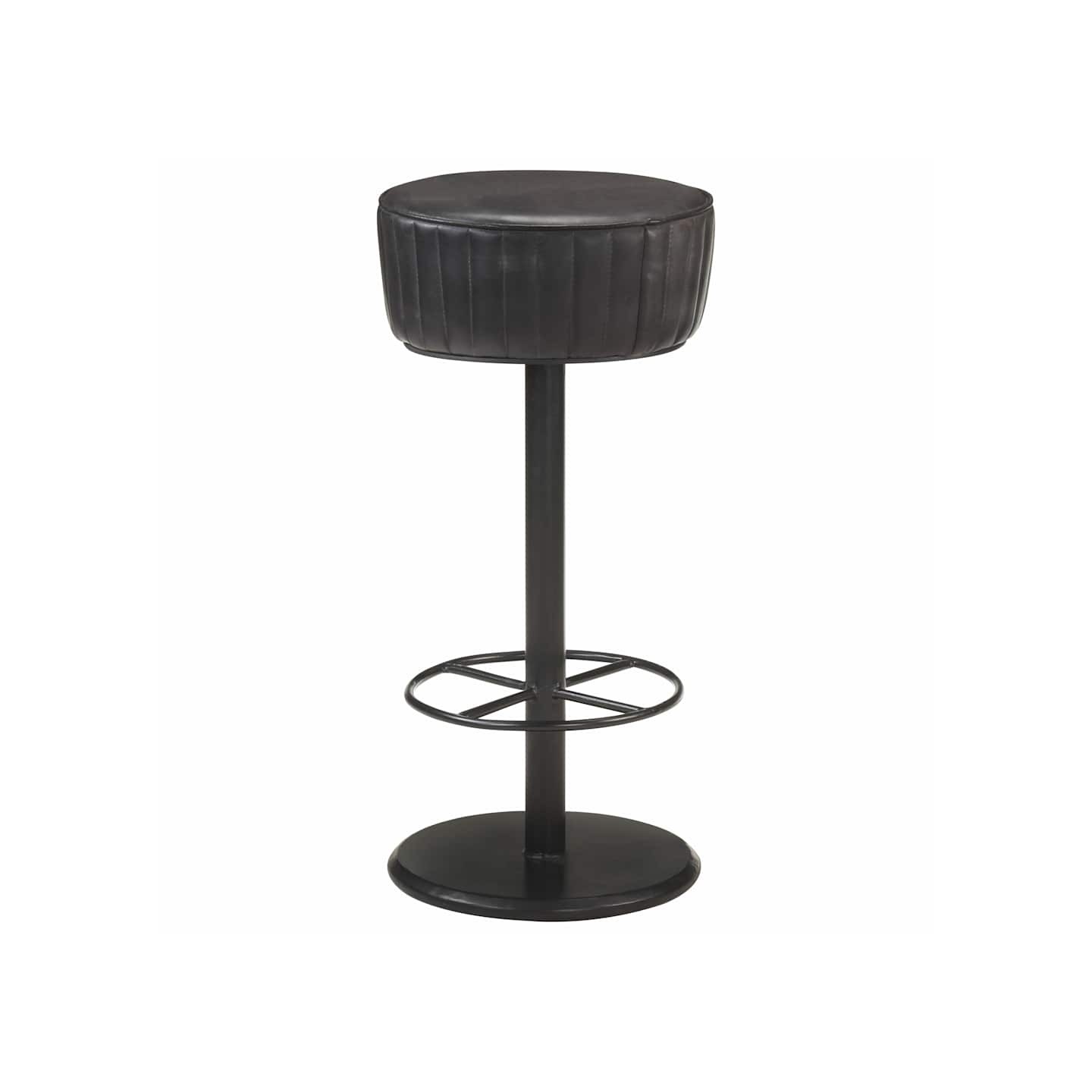 Tabouret de bar Noir Cuir véritable