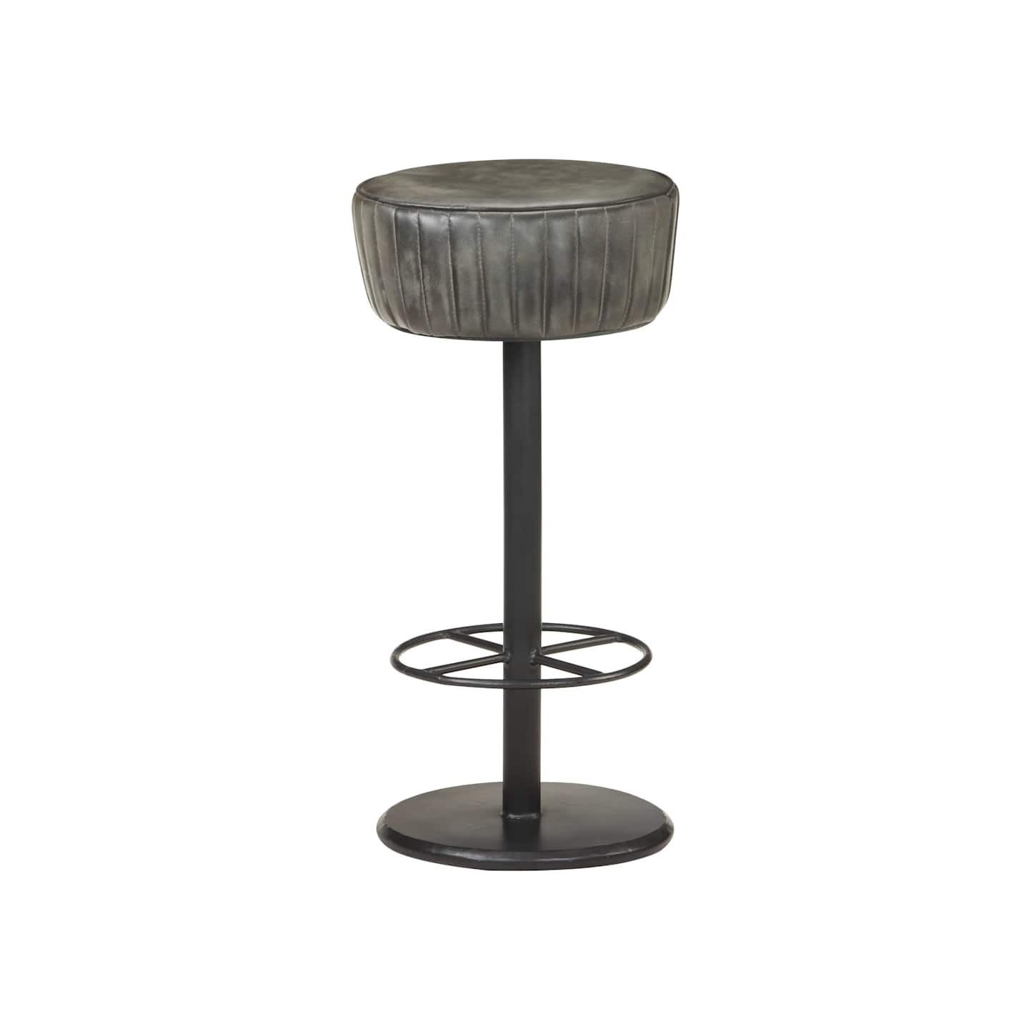 Tabouret de bar Gris Cuir véritable