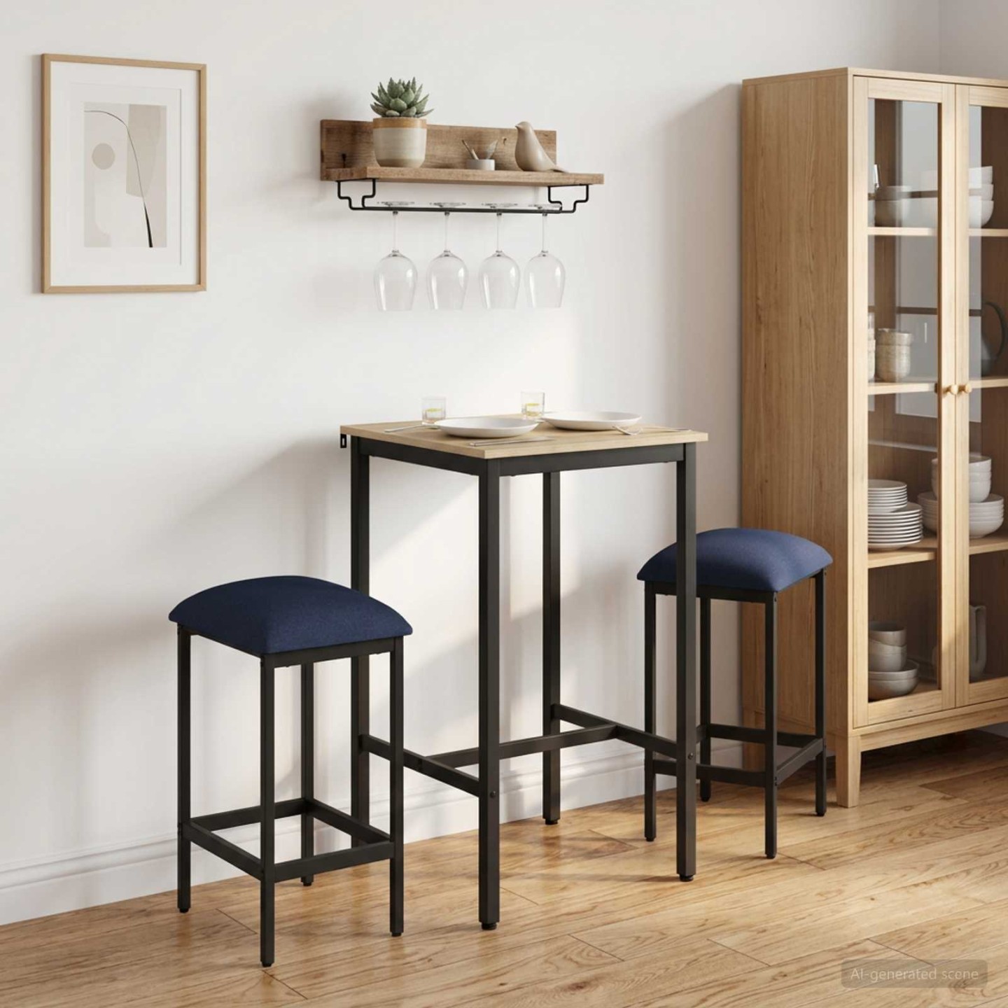 Tabouret de bar 2 pc Bleu 40 x 32 x 64 cm Bois d'ingénierie