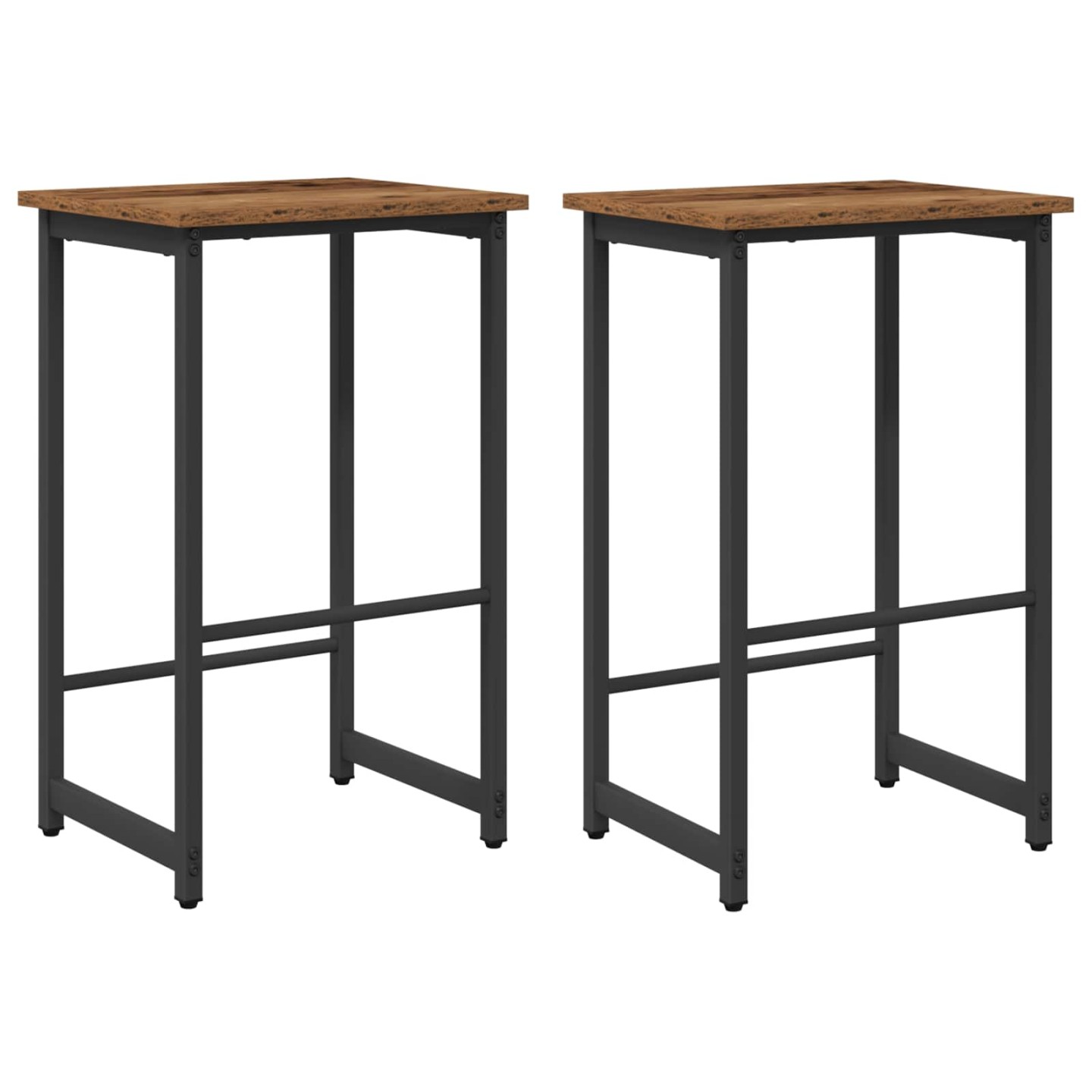 Tabouret de bar 2 pc Bois ancien 40 x 32 x 64 cm