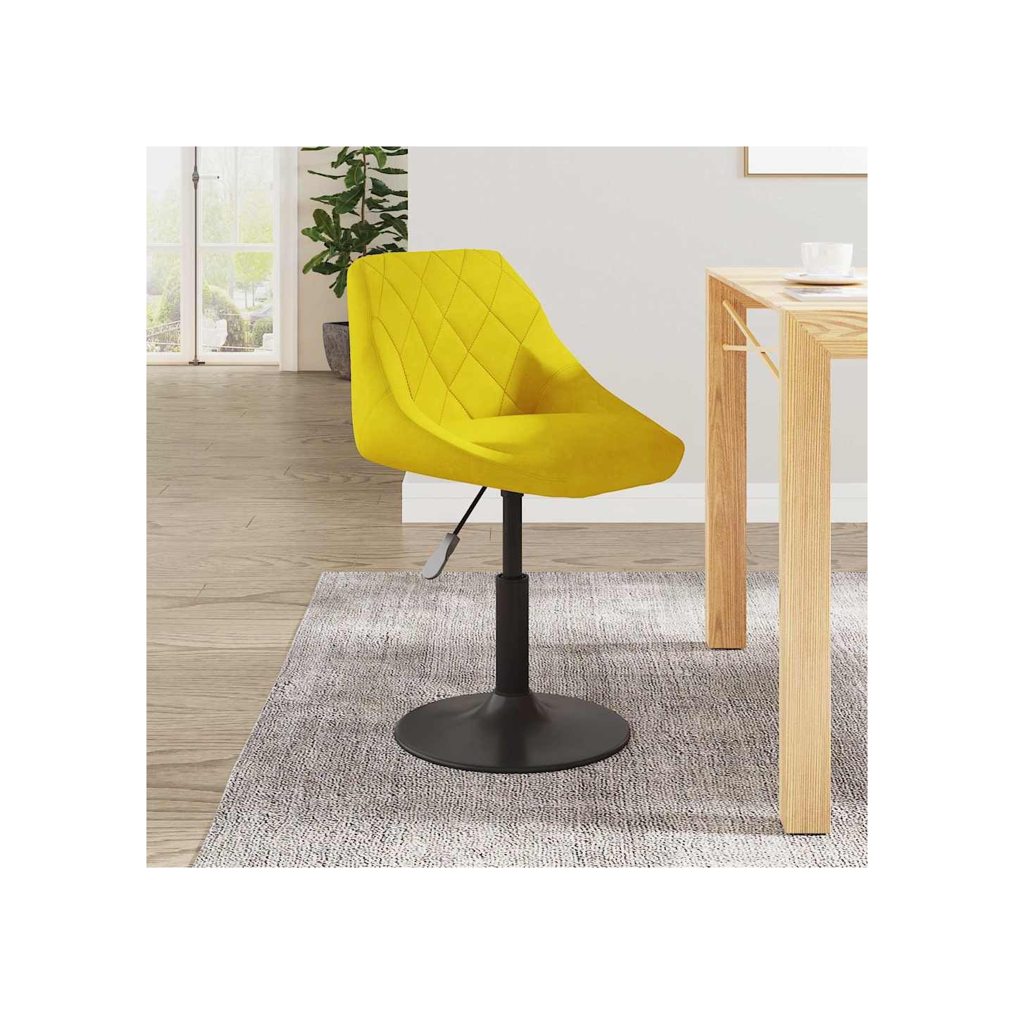 Tabouret de bar Jaune moutarde Velours