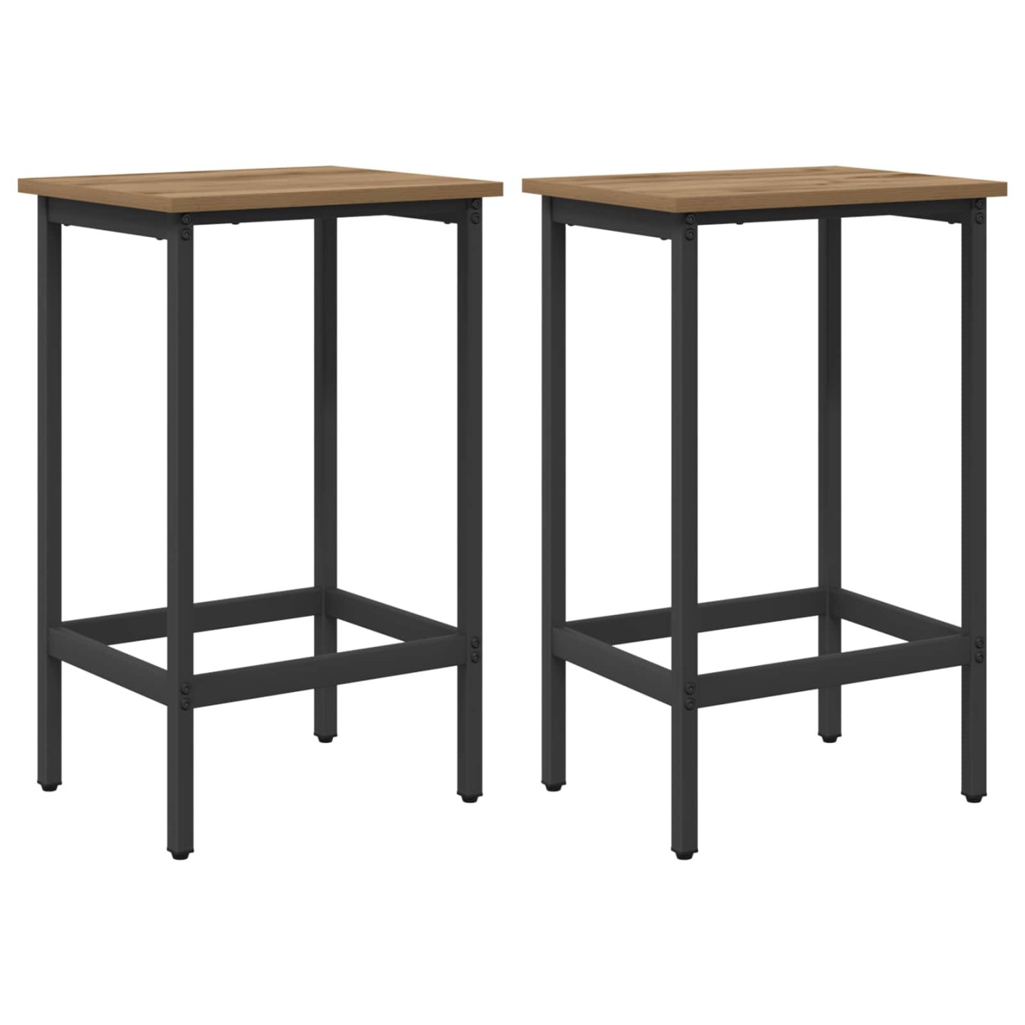 Tabouret de bar 2 pc Chêne artisanal 40 x 32 x 64 cm