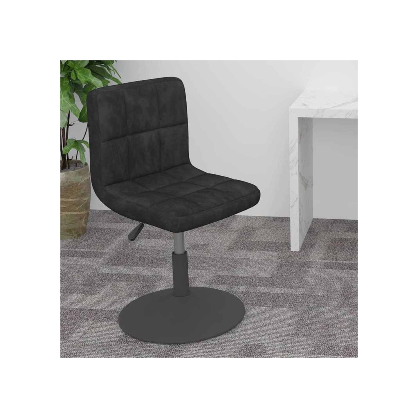 Tabouret de bar pivotant noir velours