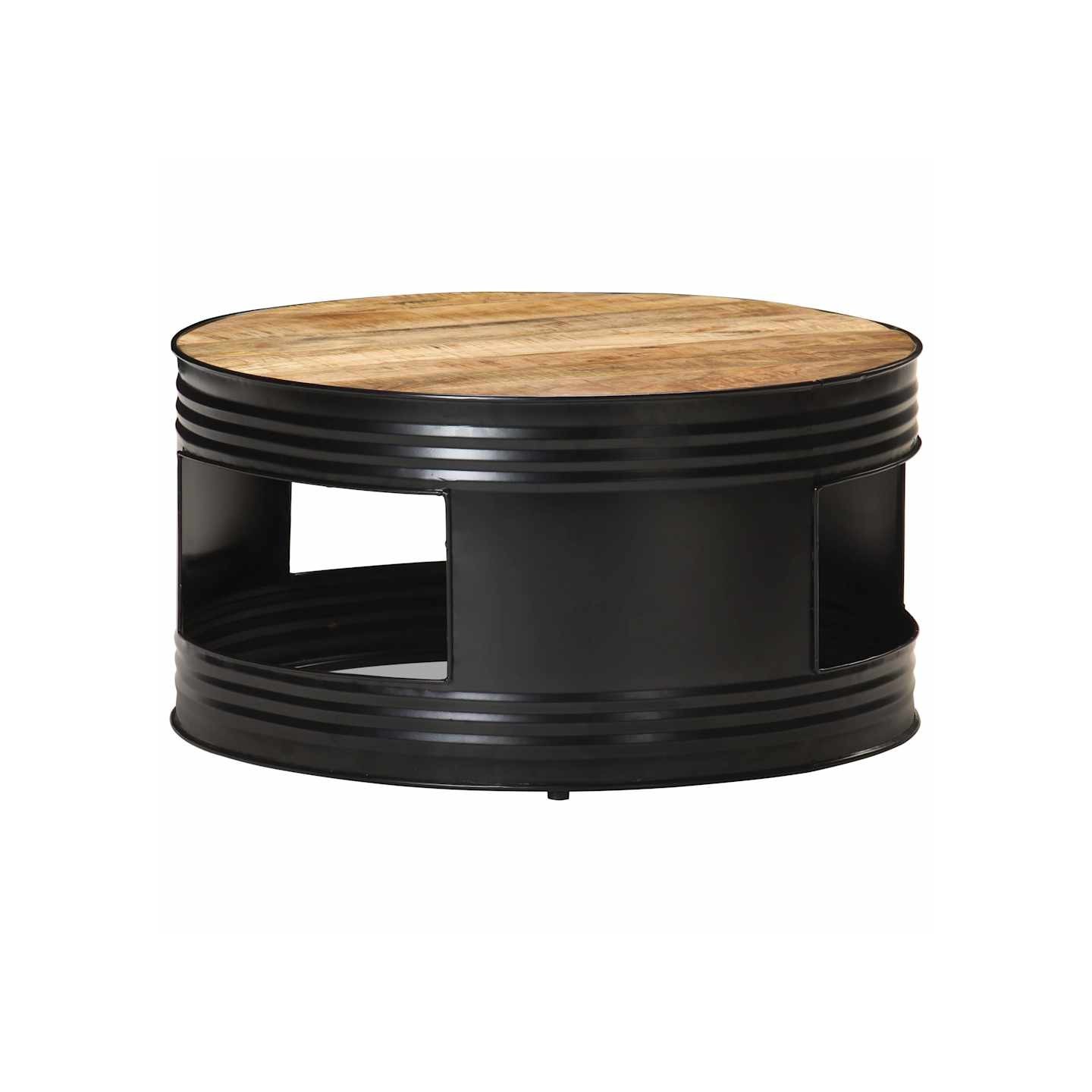 Table basse Noir 68x68x36 cm Bois massif de manguier brut