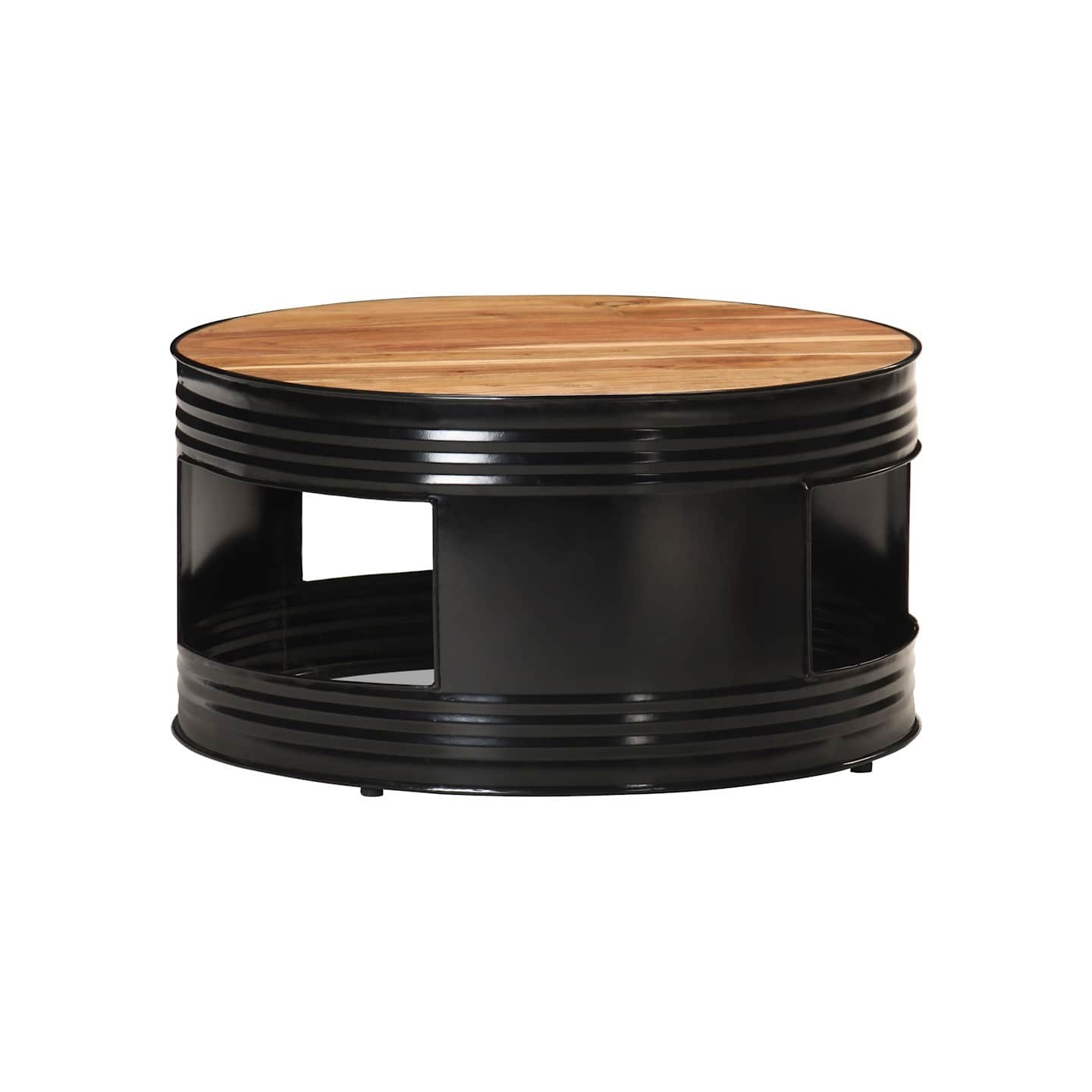 Table basse Noir 68x68x36 cm Bois d'acacia massif