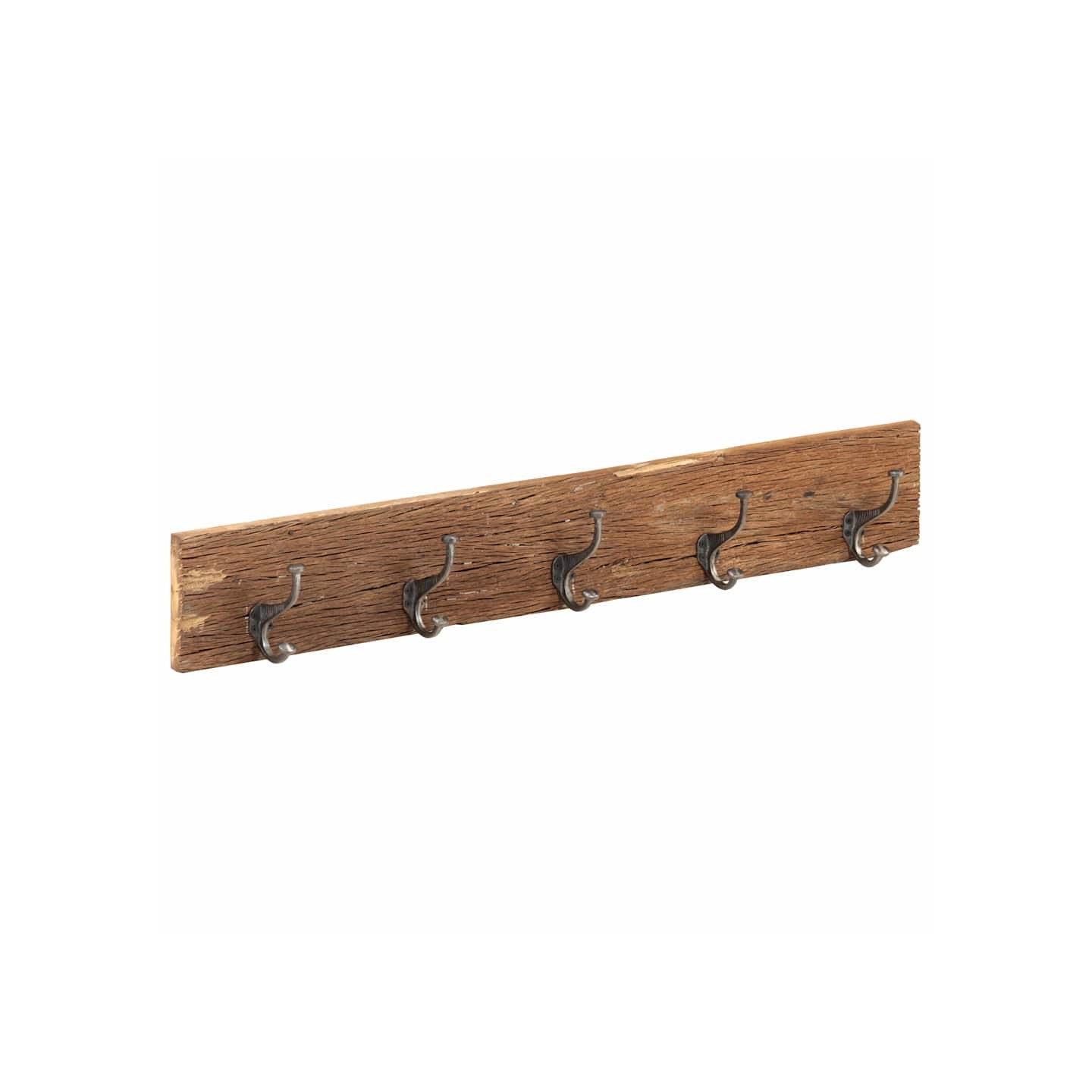 Cintre de couloir et 5 crochets 100x2,5x15 cm Bois récupération