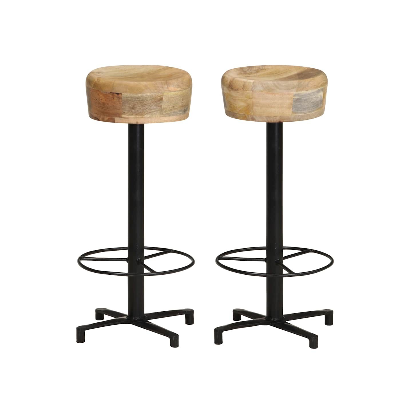 Tabourets de bar lot de 2 76 cm bois de manguier massif