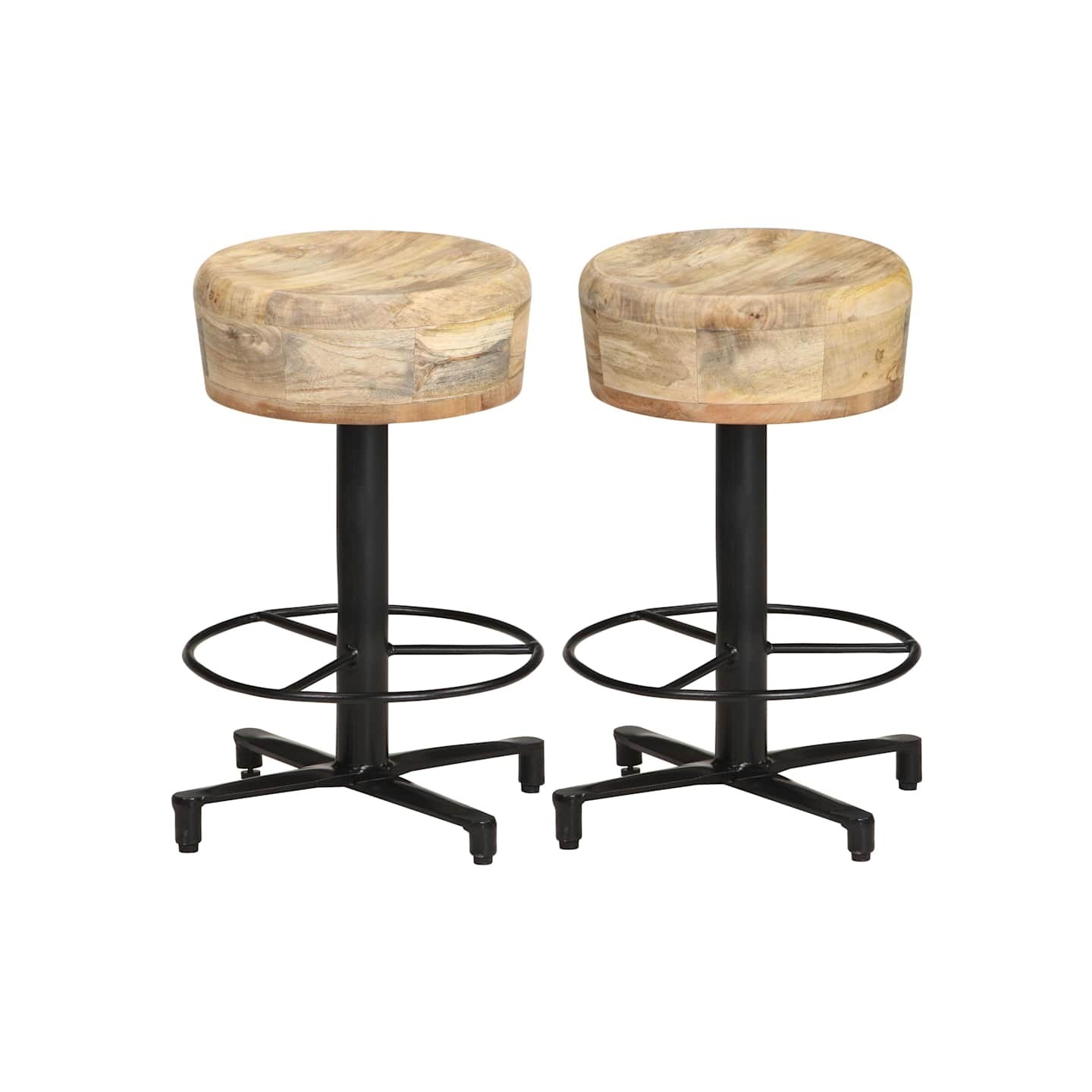 Tabourets de bar lot de 2 52 cm bois de manguier massif