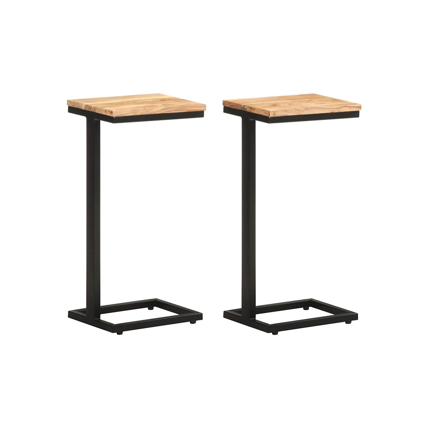 Tables d'appoint 2 pcs 31,5x24,5x64,5 cm Bois d'acacia solide