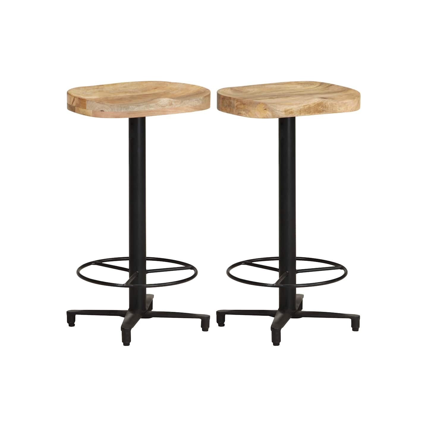 Tabourets de bar lot de 2 66 cm bois de manguier massif
