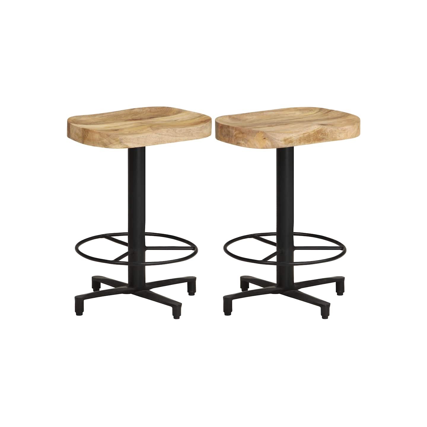 Tabourets de bar lot de 2 52 cm bois de manguier massif