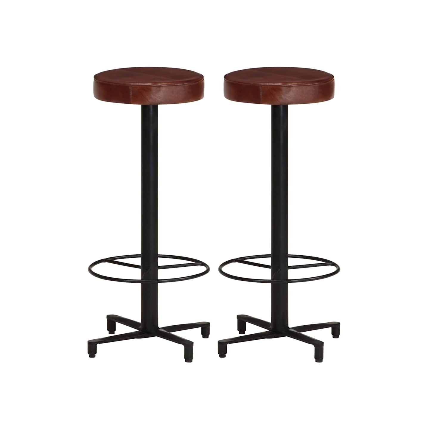 Tabourets de bar lot de 2 76 cm cuir véritable