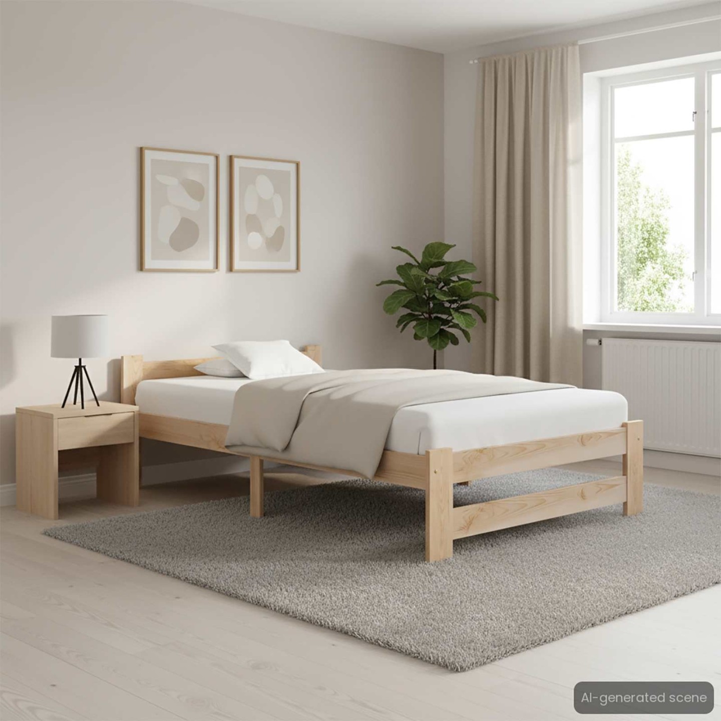 Cadre de lit sans matelas bois de pin massif 90x200 cm