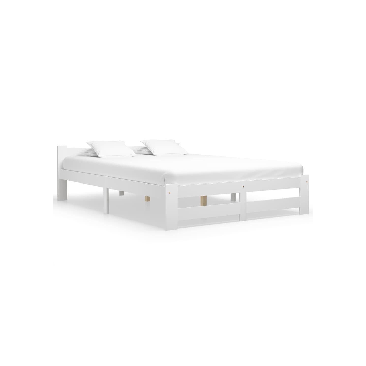 Cadre de lit sans matelas blanc bois massif de pin 180x200 cm