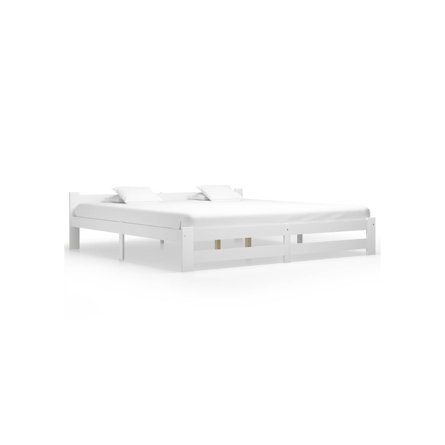 Cadre de lit sans matelas blanc bois massif de pin 200x200 cm