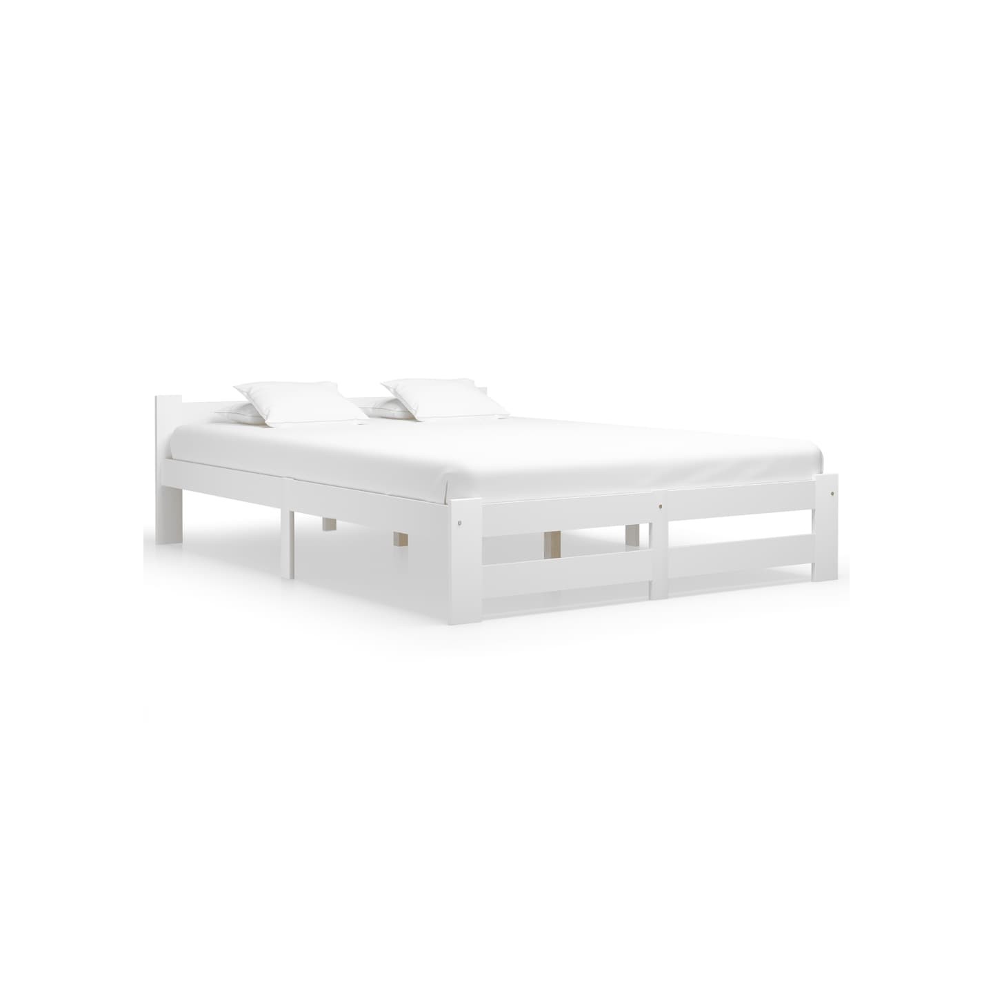 Cadre de lit sans matelas blanc bois de pin massif 140x200 cm