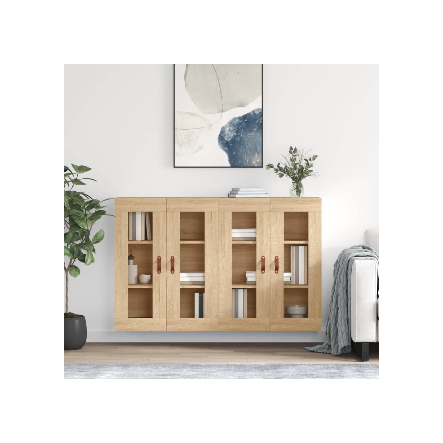 Armoires murales 2 pcs chêne sonoma bois d'ingénierie