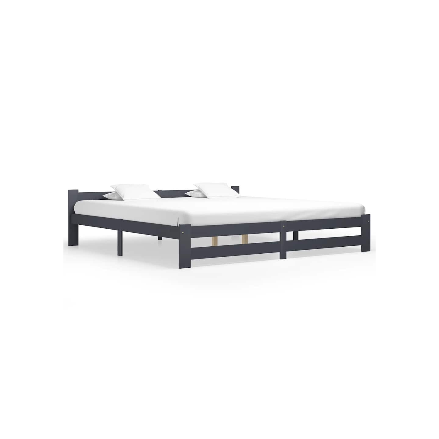 Cadre de lit sans matelas gris foncé pin massif 200x200 cm