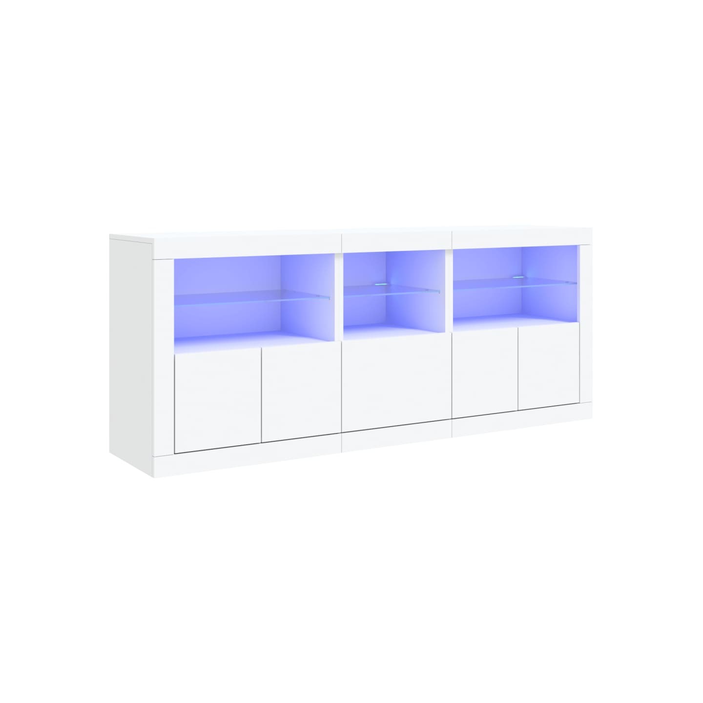 Buffet avec lumières LED blanc 162x37x67 cm