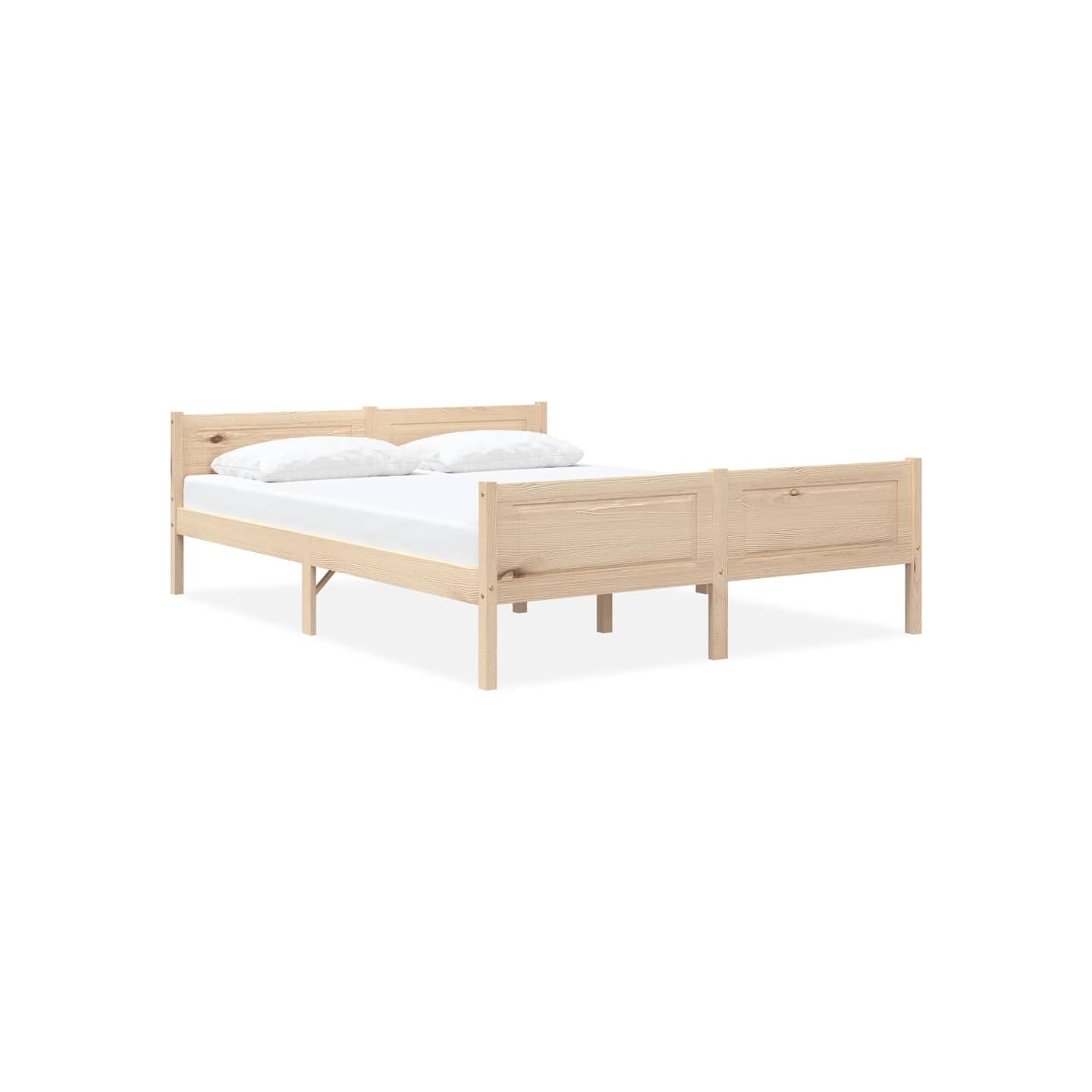 Cadre de lit sans matelas bois de pin massif 120x200 cm