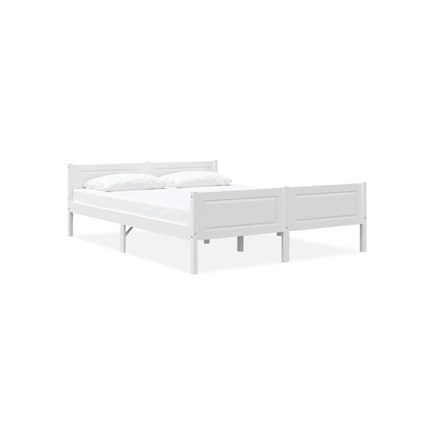 Cadre de lit sans matelas bois massif de pin blanc 160x200 cm