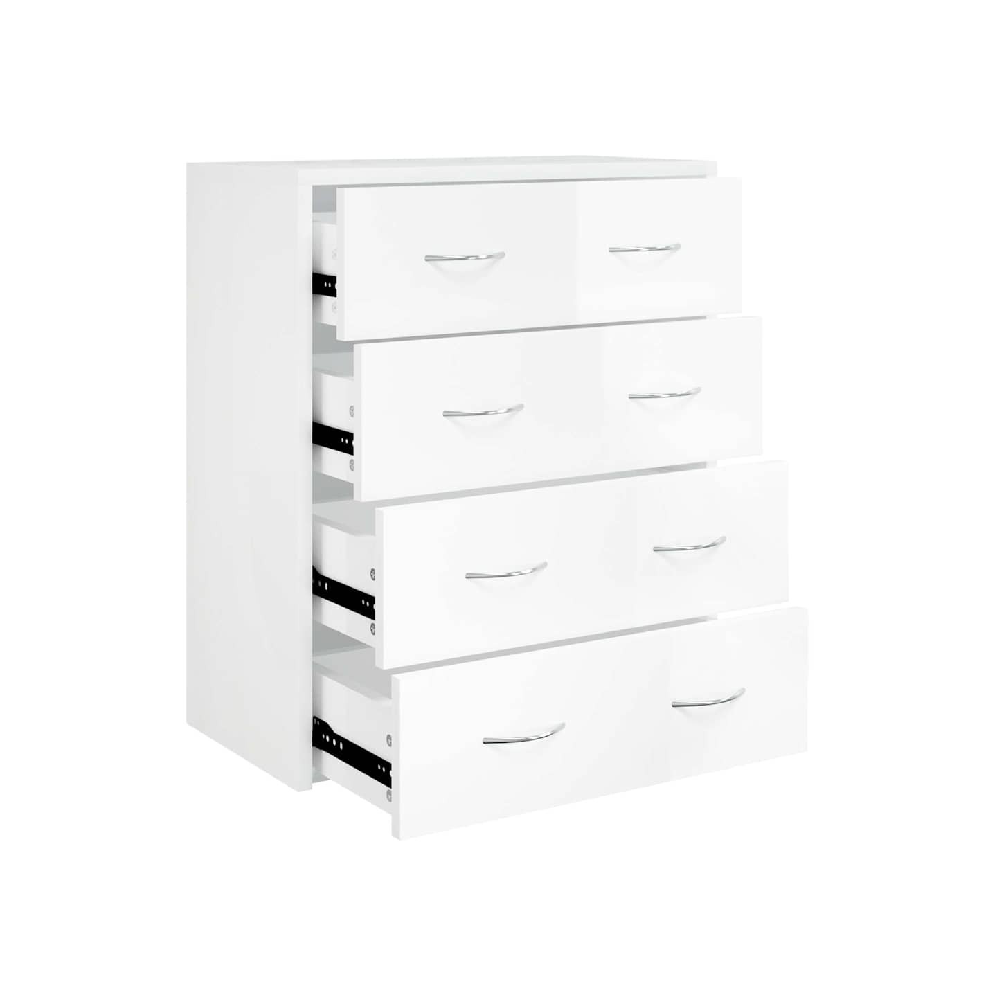 Buffet avec 4 tiroirs 60x30,5x71 cm Blanc brillant