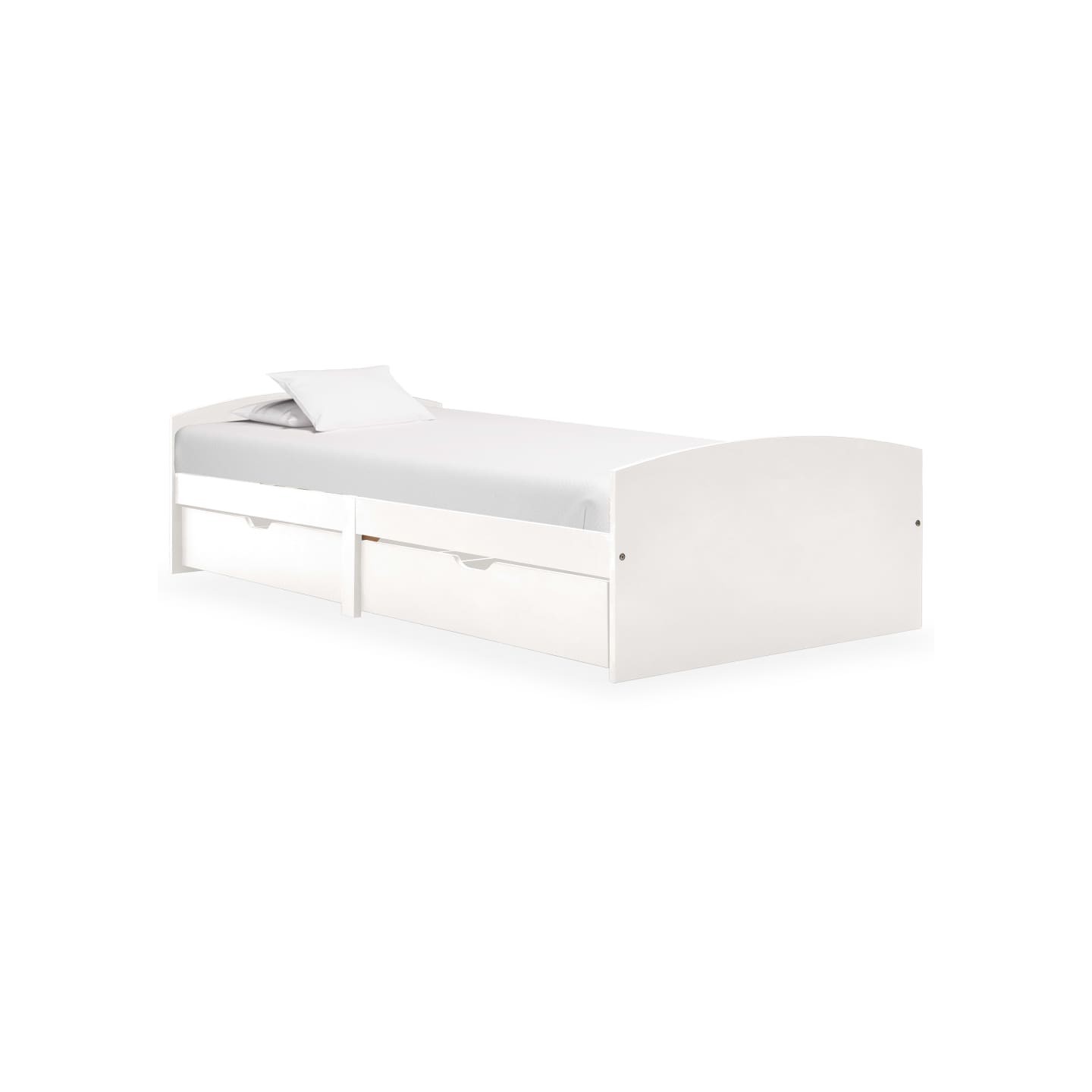 Cadre de lit avec 2 tiroirs sans matelas blanc 90x200 cm