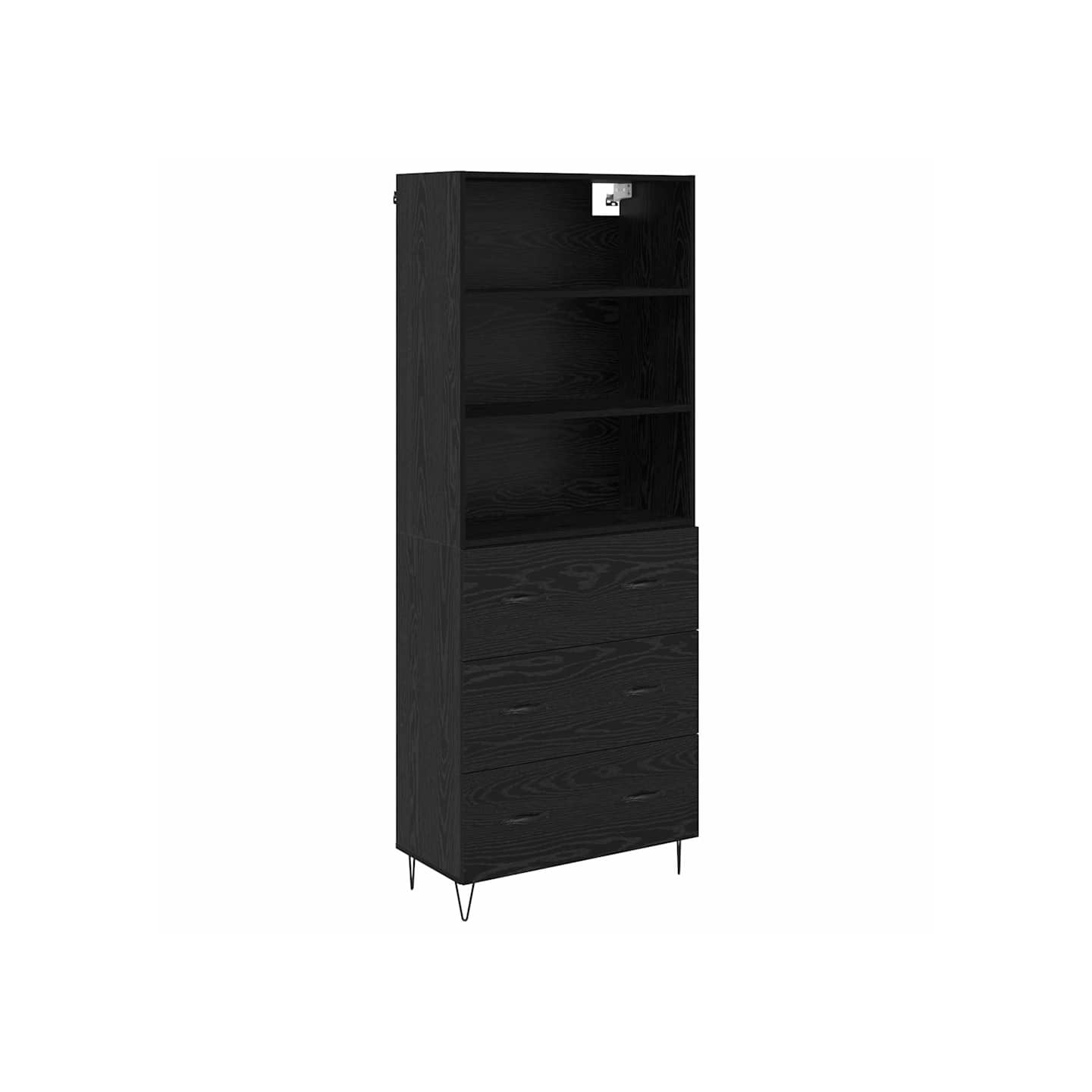 Haut Armoire 2 pc Chêne noir 69,5 x 34 x 180 cm