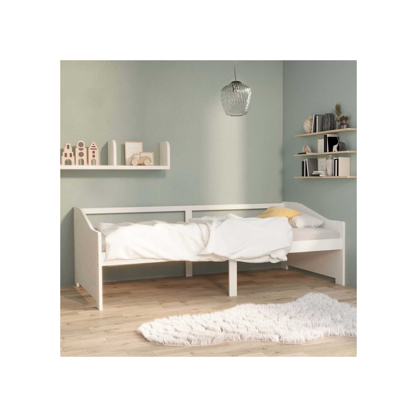 Lit de repos 3 places sans matelas Blanc 90x200 cm