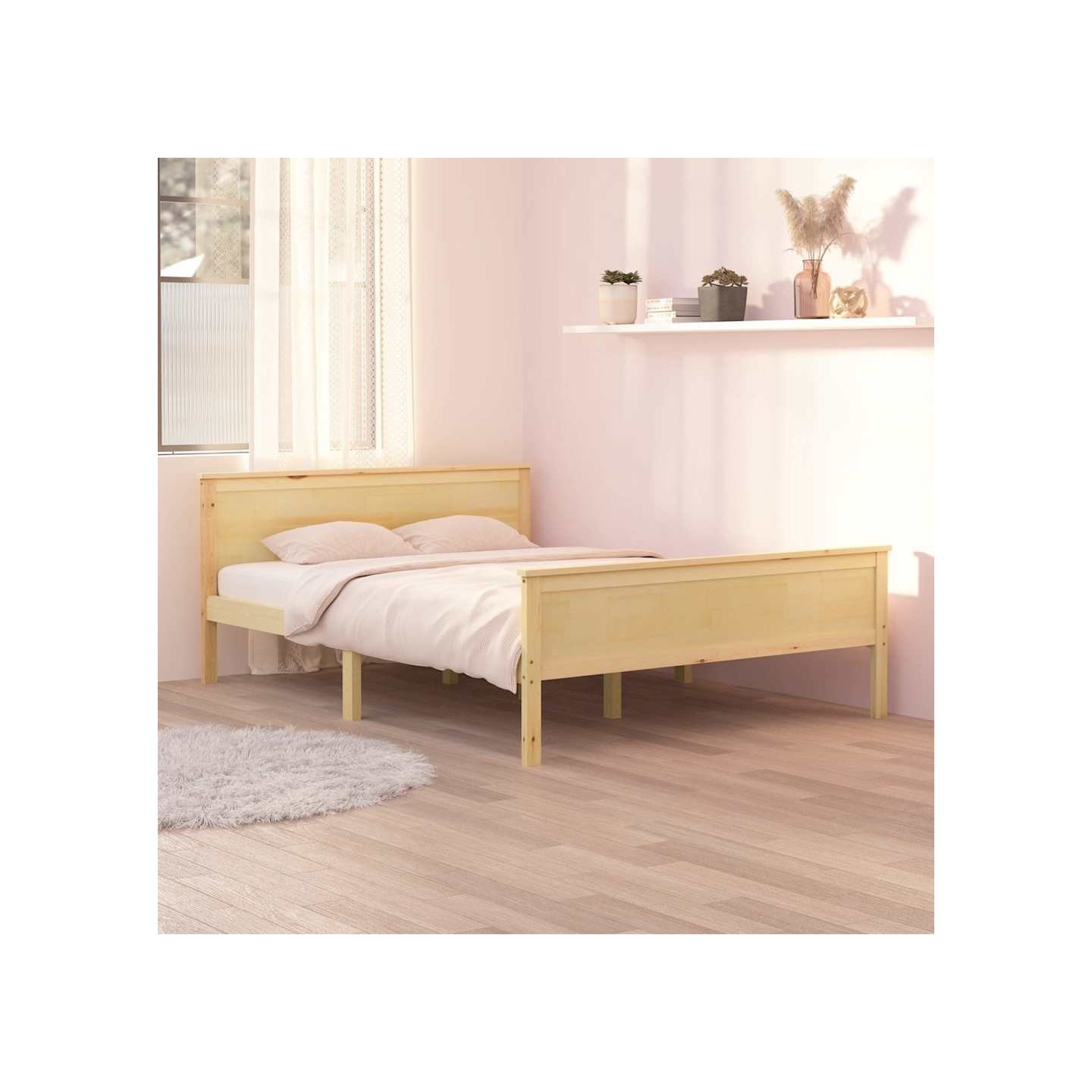 Cadre de lit sans matelas bois de pin massif 120x200 cm