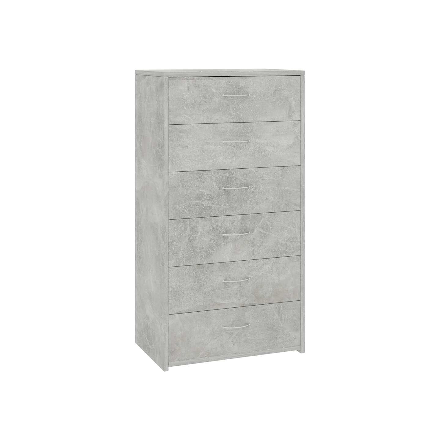 Buffet avec 6 tiroirs Gris béton 50x34x96 cm Bois d'ingénierie