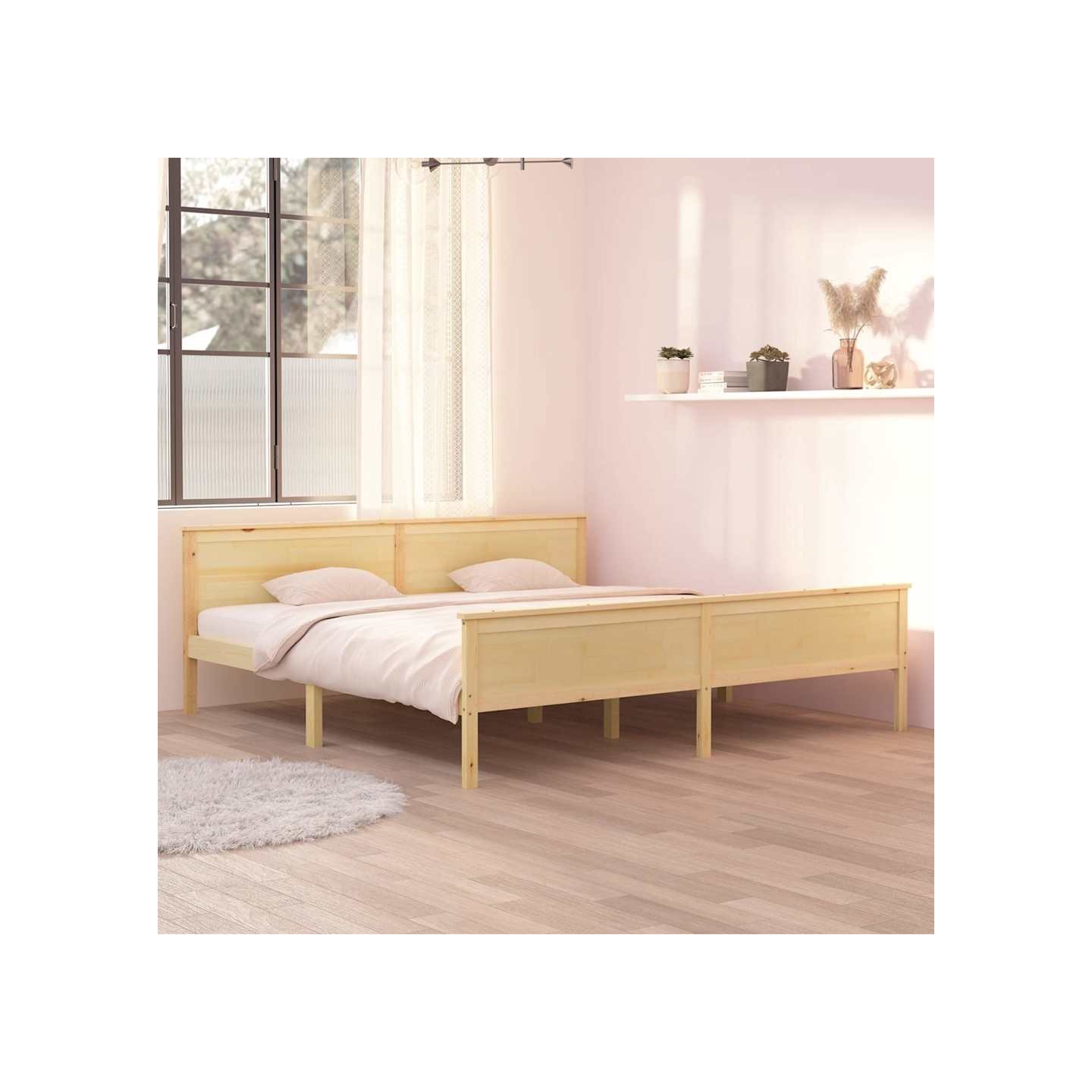 Cadre de lit sans matelas bois massif de pin 200x200 cm