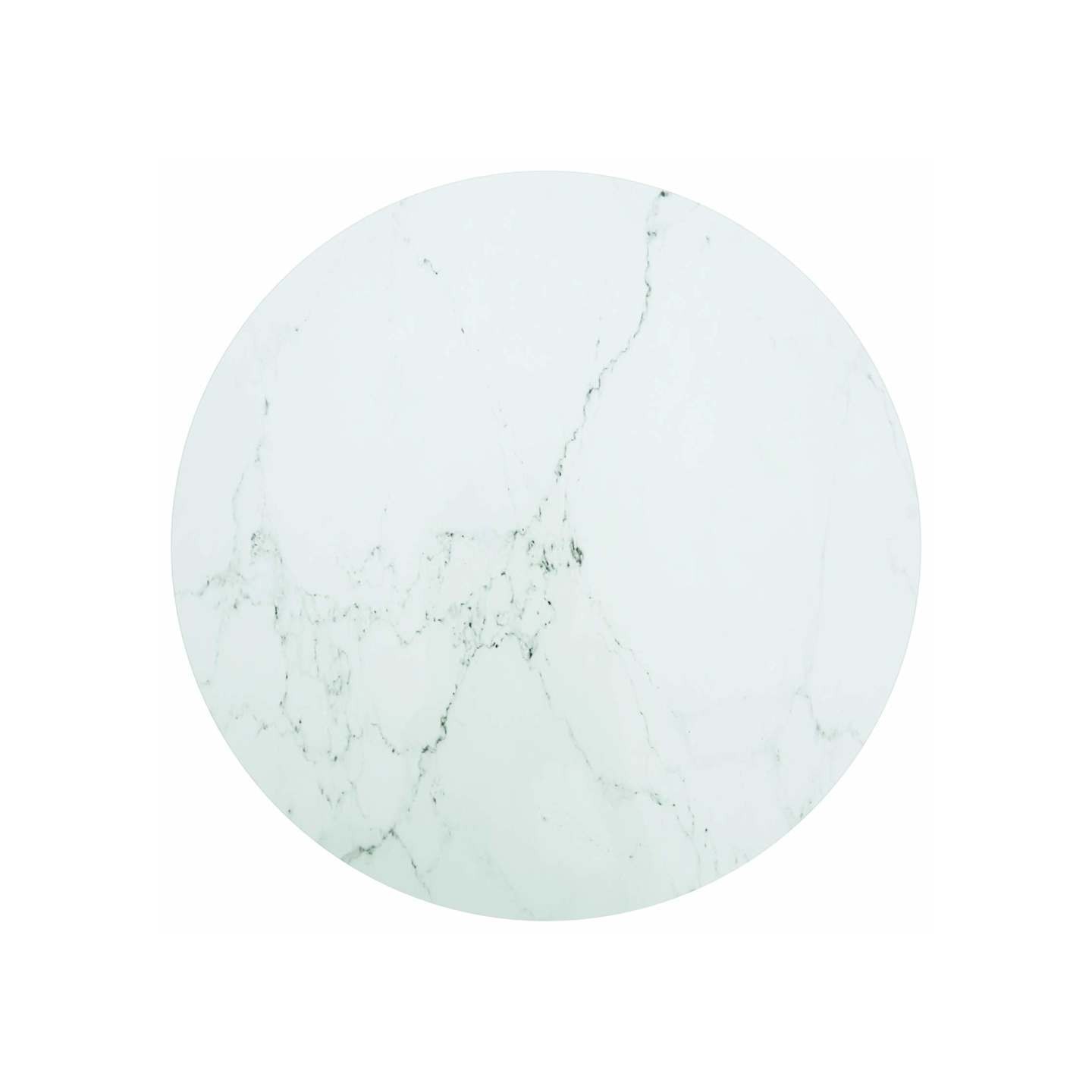 Dessus de table blanc Ø80x1 cm verre trempé avec design marbre