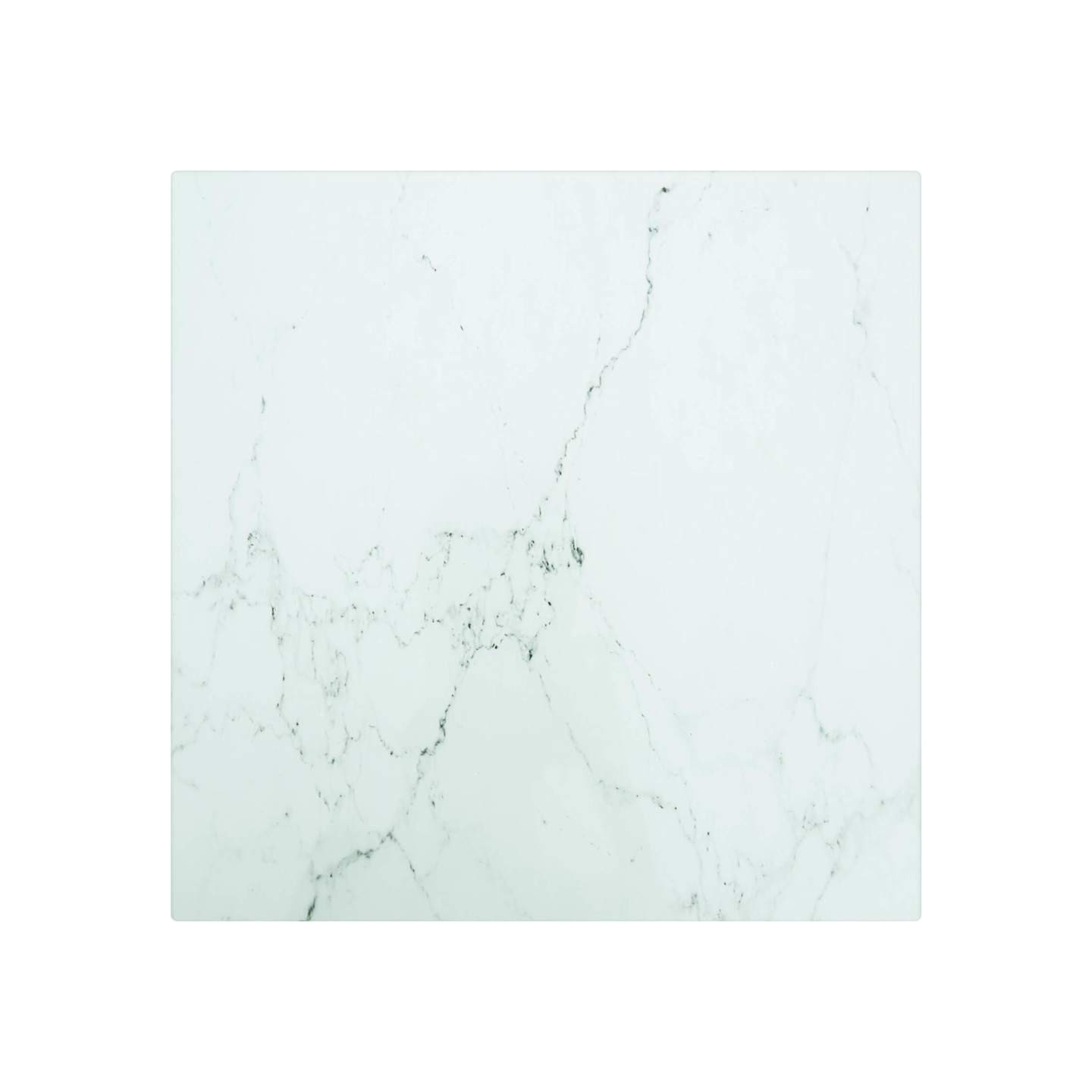 Dessus de table blanc 30x30 cm 6 mm verre trempé design marbre