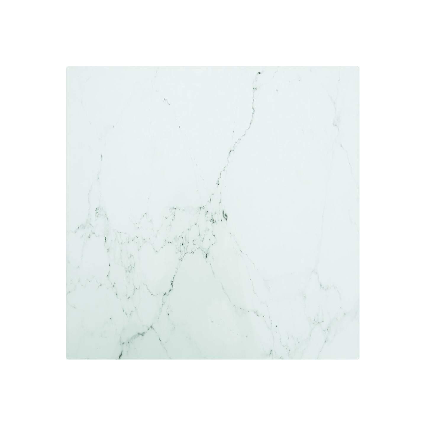 Dessus de table blanc 40x40 cm 6 mm verre trempé design marbre